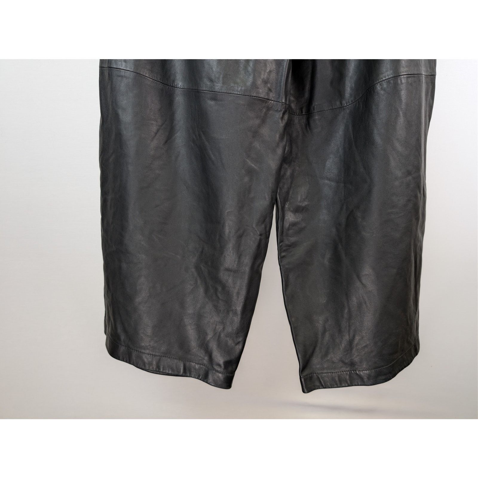 Balenciaga o1rshd1 Smooth Soft Leather Tracksuit Pants Black/Blue/White Size US 30 / EU 46 - 11 Thumbnail