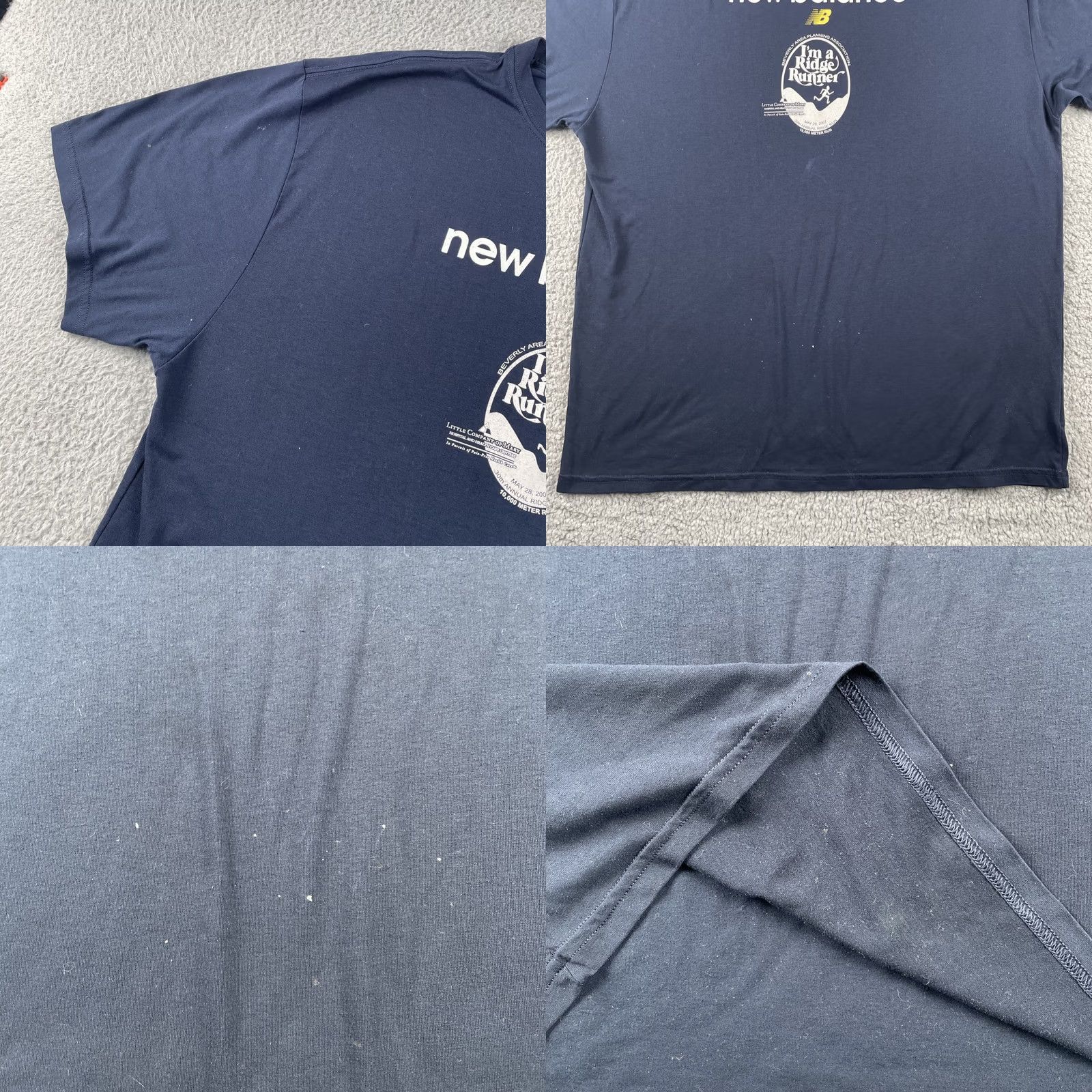 New Balance VINTAGE New Balance XL Race Crew Running Shirt Beverly 2007 Navy Blue Ridge Runner Men T-Shirt Crew Neck Short Sleeve Blue Size US XL / EU 56 / 4 - 8 Thumbnail