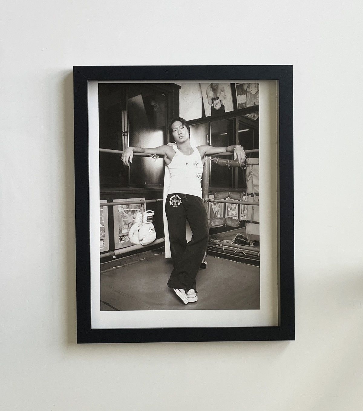 Chrome Hearts × Vintage Chrome Hearts black/white boxer photo Poster framed 9x11 Size ONE SIZE - 1 Thumbnail