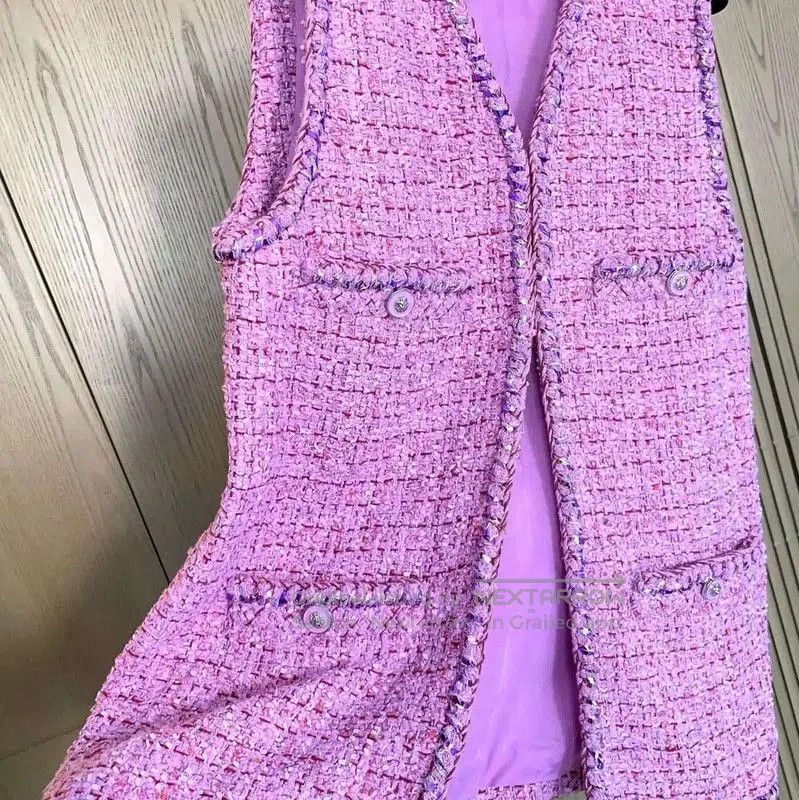 Chanel Chanel Pink Cotton Blend Vest for Women . Size S / US 4 / IT 40 - 4 Thumbnail