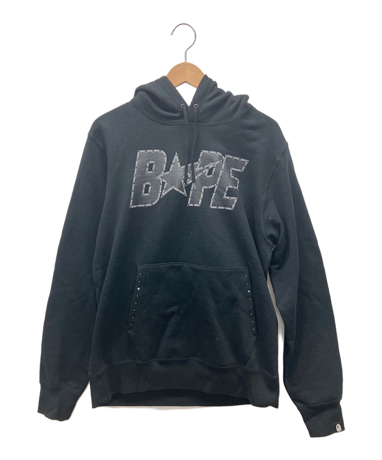 A BATHING APE Bape Print Pullover Hoodie Black L
