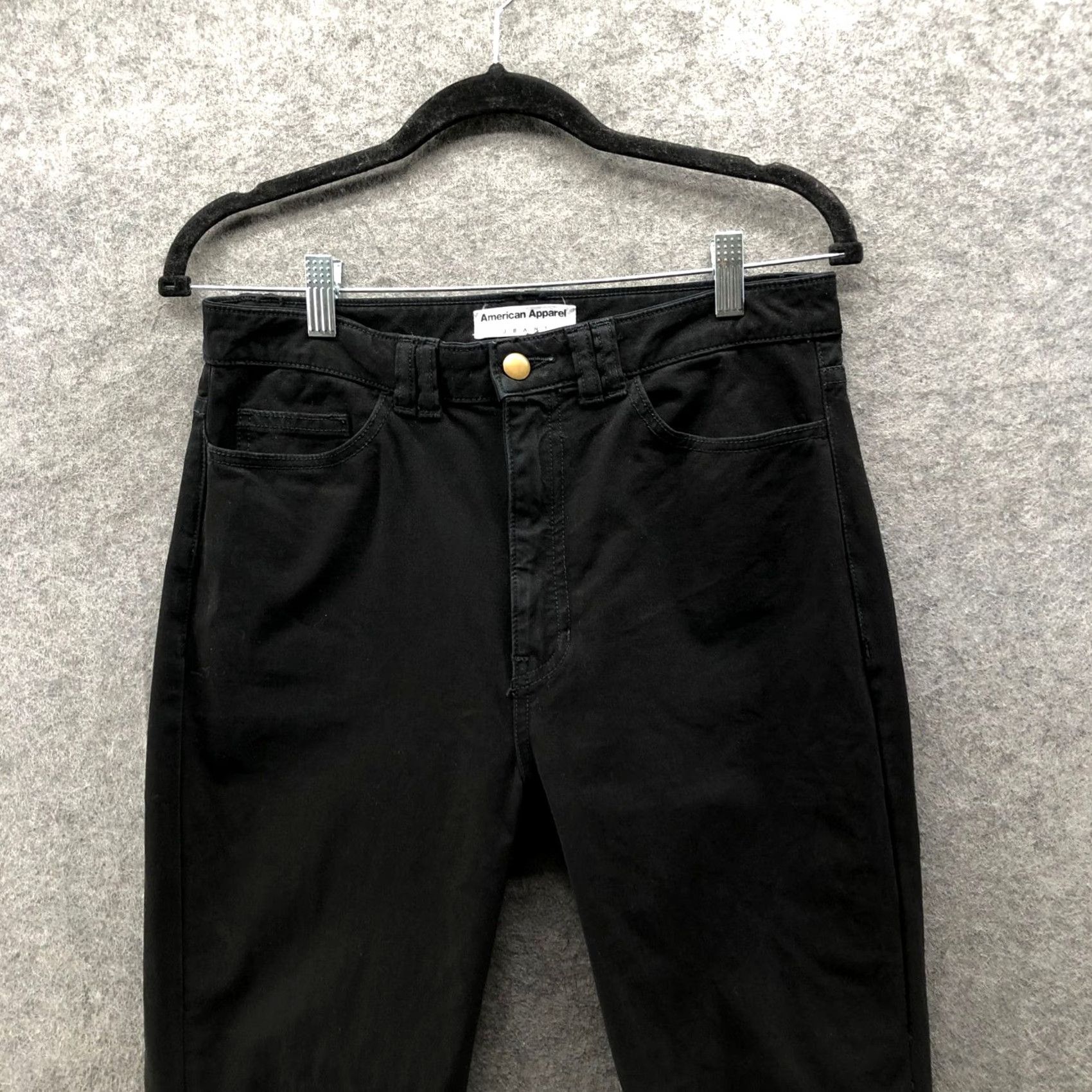 American Apparel VINTAGE? No. American Apparel Black Solid Skinny Jeans Mens 30x31 Stretch Denim Cotton Blend 5-Pocket Design Jean Shirt? Size US 30 / EU 46 - 3 Thumbnail