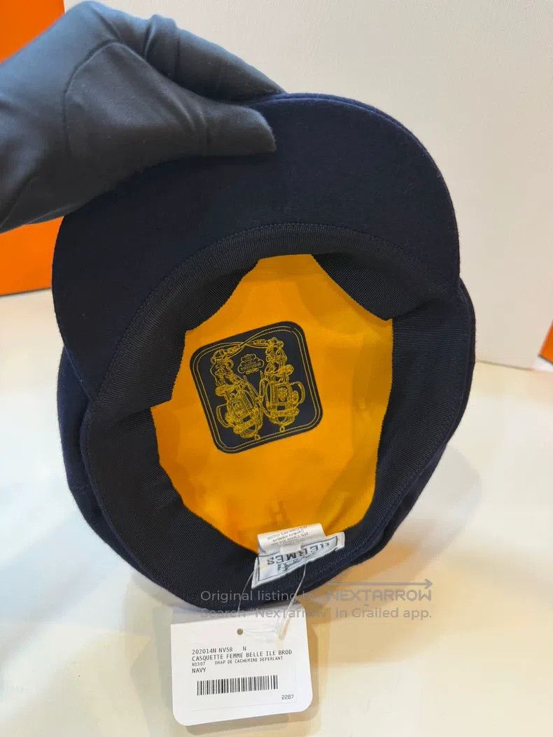Hermes Hermes size 58 Dark Blue Cashmere Beret Newsboy Hat Size ONE SIZE - 5 Thumbnail