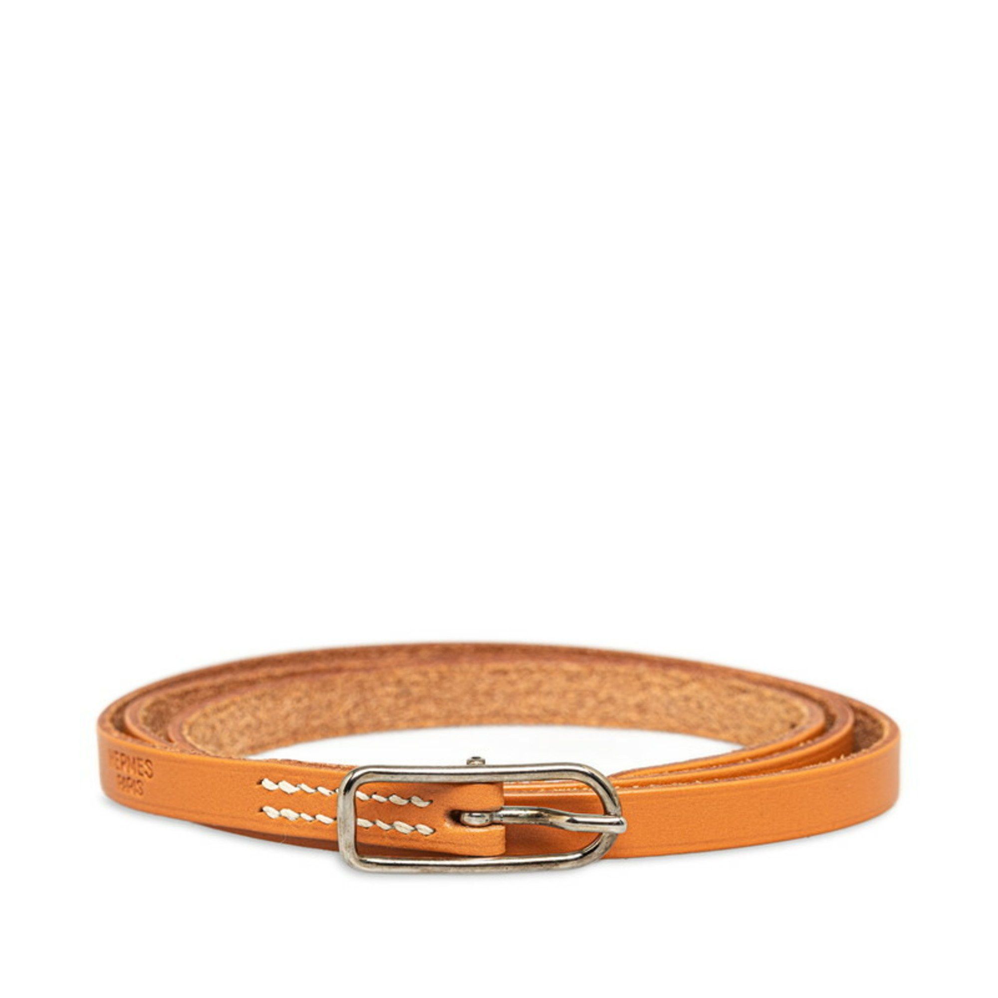 image of Hermes Api 1 Bracelet Light Brown Leather Women's Hermes