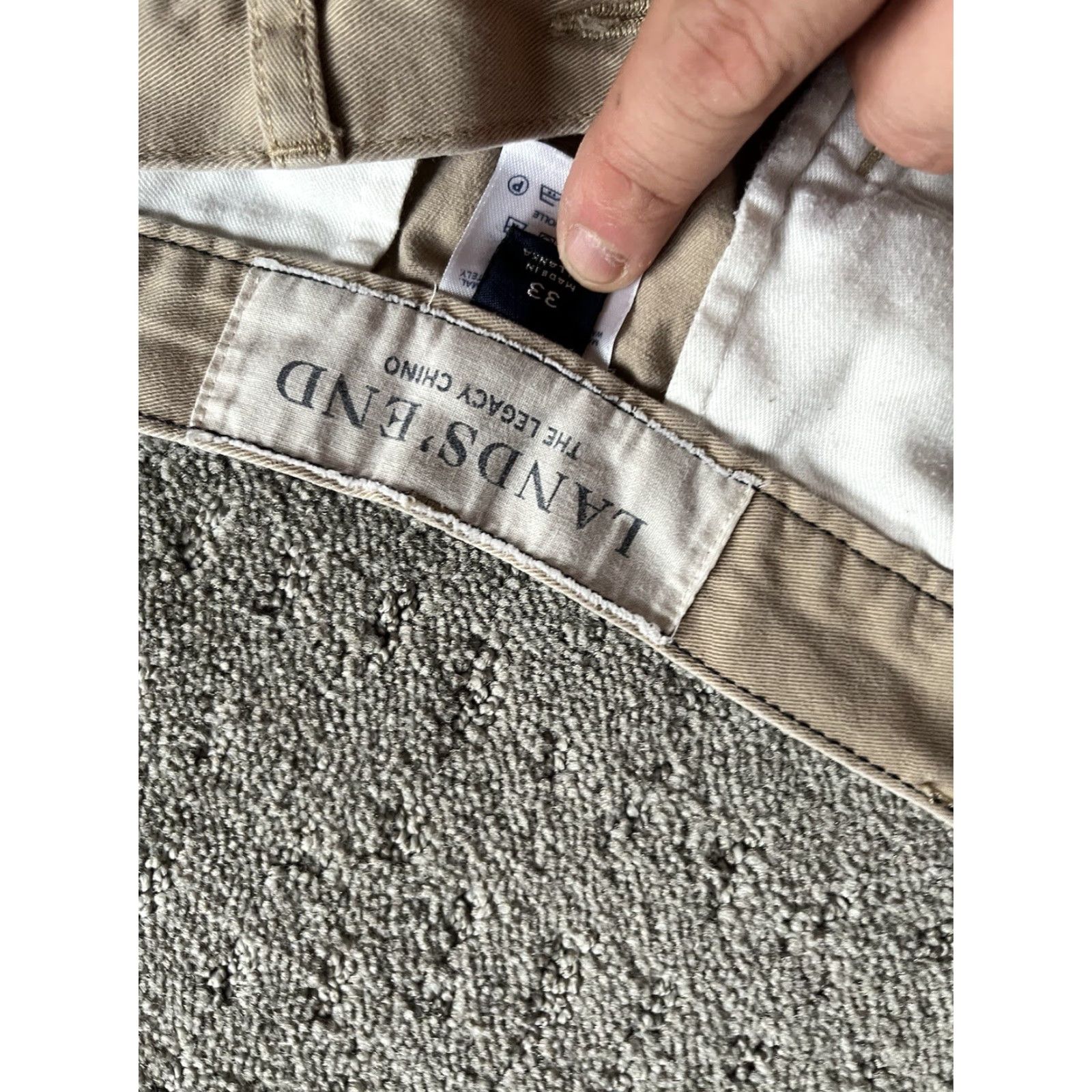 Lands' End VINTAGE Lands' End Chino Pants Men 33x25 Beige Regular 33 Inseam 25 In Beige Mens Chino Pants 1990s Size US 33 - 6 Thumbnail