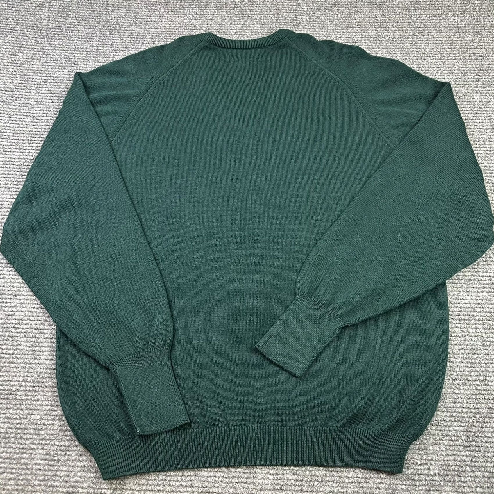 Vintage VINTAGE Mens Sweater 3XL Green V-Neck 100% Cotton Egyptian Nile Cotton Heavyweight Knit Michael Thomas USA 90s Size US XXL / EU 58 / 5 - 3 Thumbnail