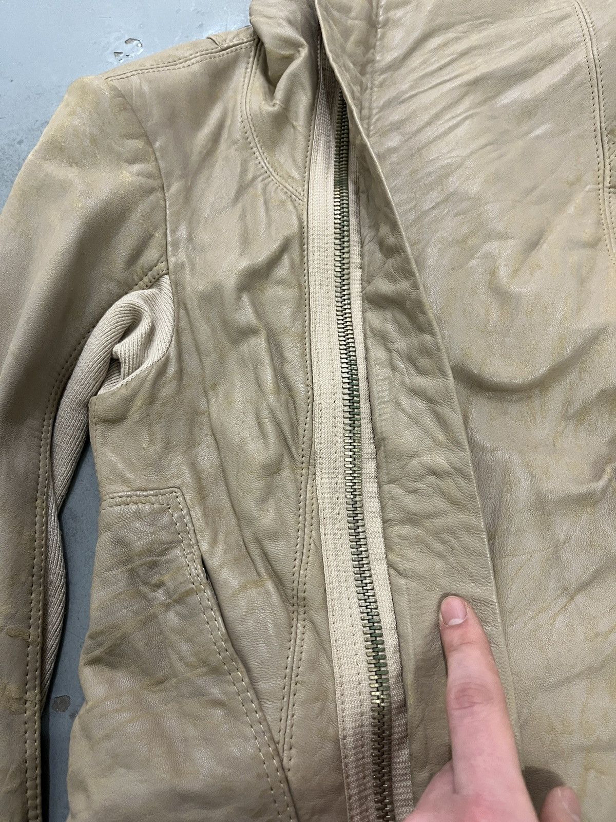 TWINSET Vintage Side Zipper Faded Leather Jacket Size S / US 4 / IT 40 - 9 Thumbnail