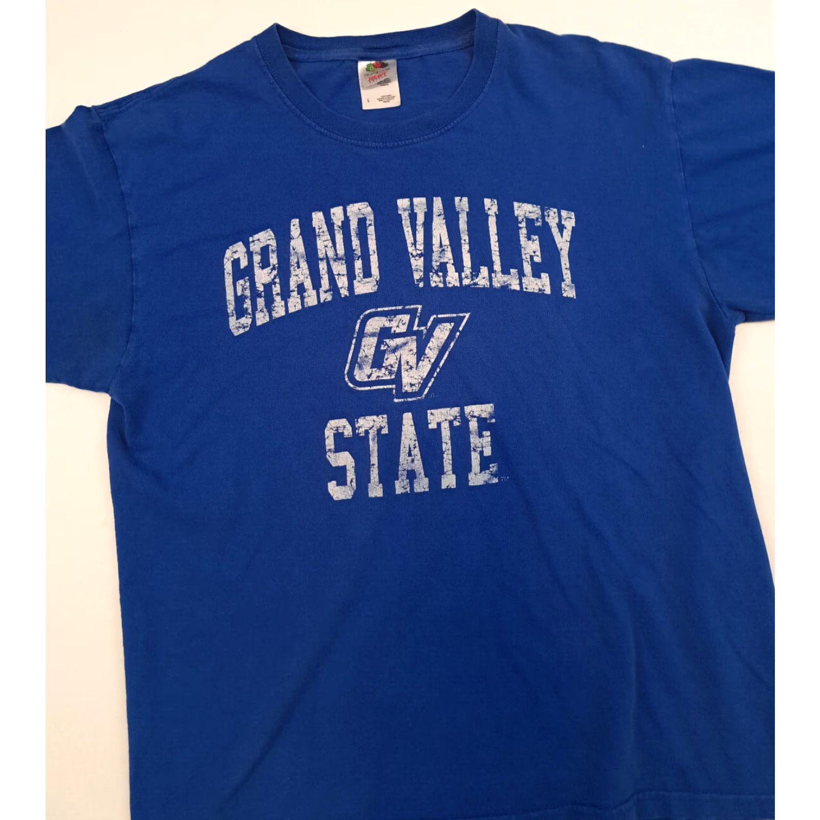 Fruit Of The Loom VINTAGE Grand Valley State Blue T-Shirt L Men Short Sleeve Fruit of the Loom USA 26in pit to pit Size US L / EU 52-54 / 3 - 3 Thumbnail