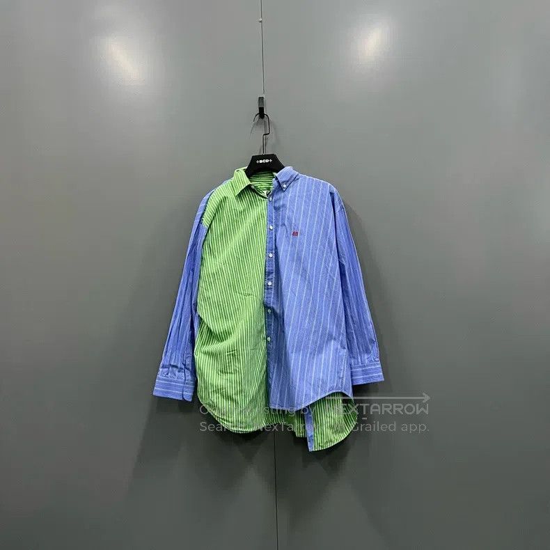 Balenciaga Balenciaga Blue and Green Two-piece Shirt Size XXS / US 00 / IT 34 - 1 Thumbnail
