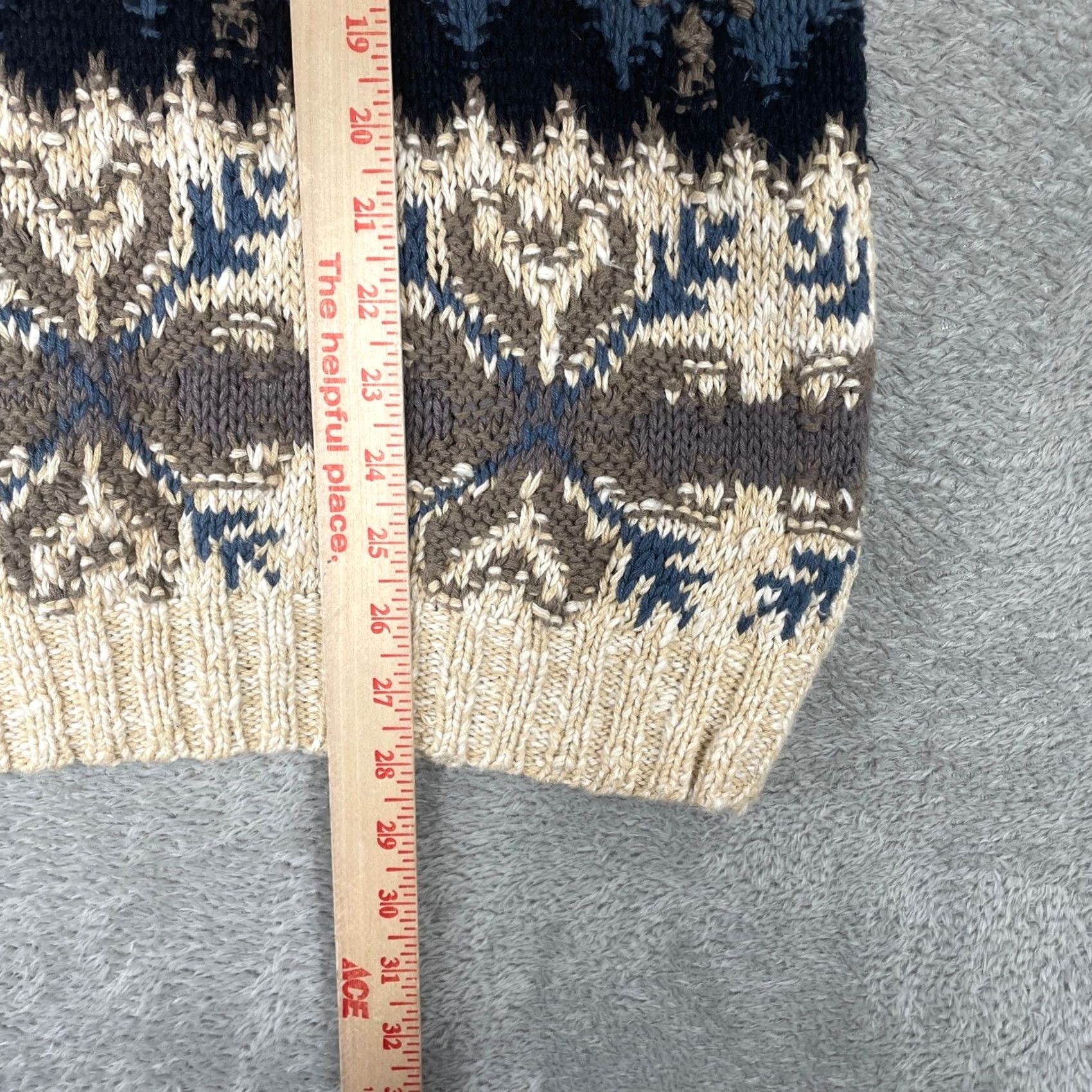 Coogi Great Lakes Recreation Mens Medium Beige 3D Knit Fair Isle Coogi Style Pullover - Vintage Cable Sweater Size US M / EU 48-50 / 2 - 5 Thumbnail