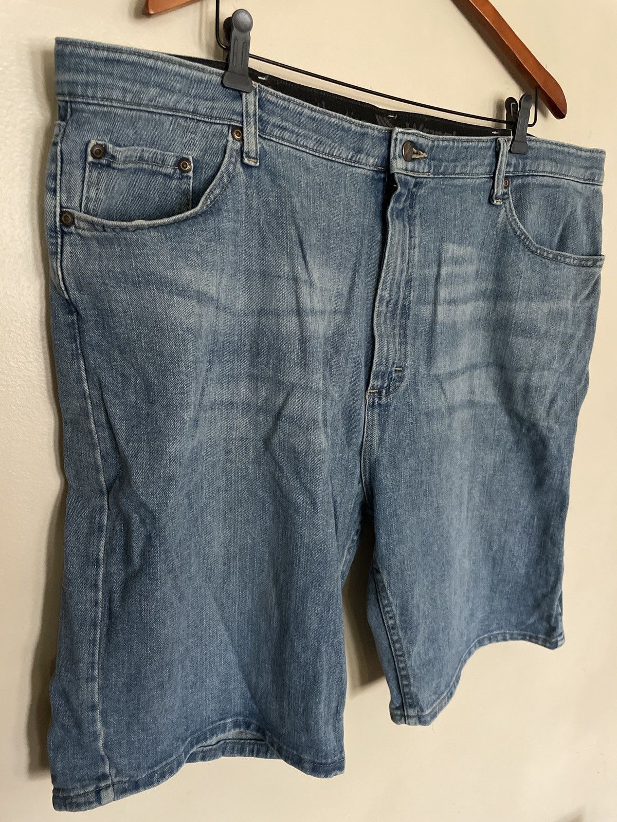 Designer × Vintage × Wrangler Wrangler Denim Blue Jean Shorts Jorts Waist 42X10” vintage 🔥 Size US 42 / EU 58 - 2 Thumbnail