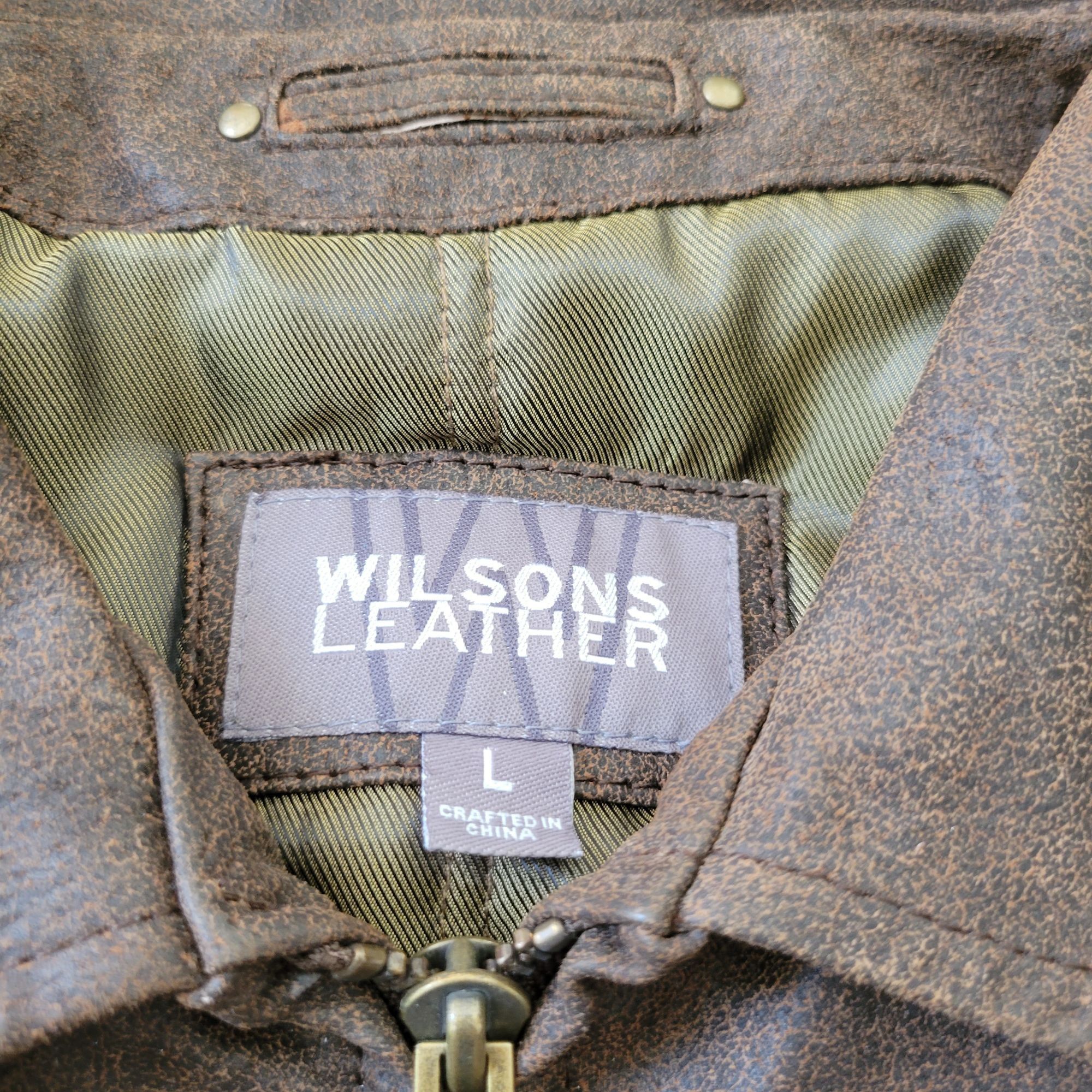 Wilsons Leather Brown Bomber Jacket L Aviator Gorpcore Class
