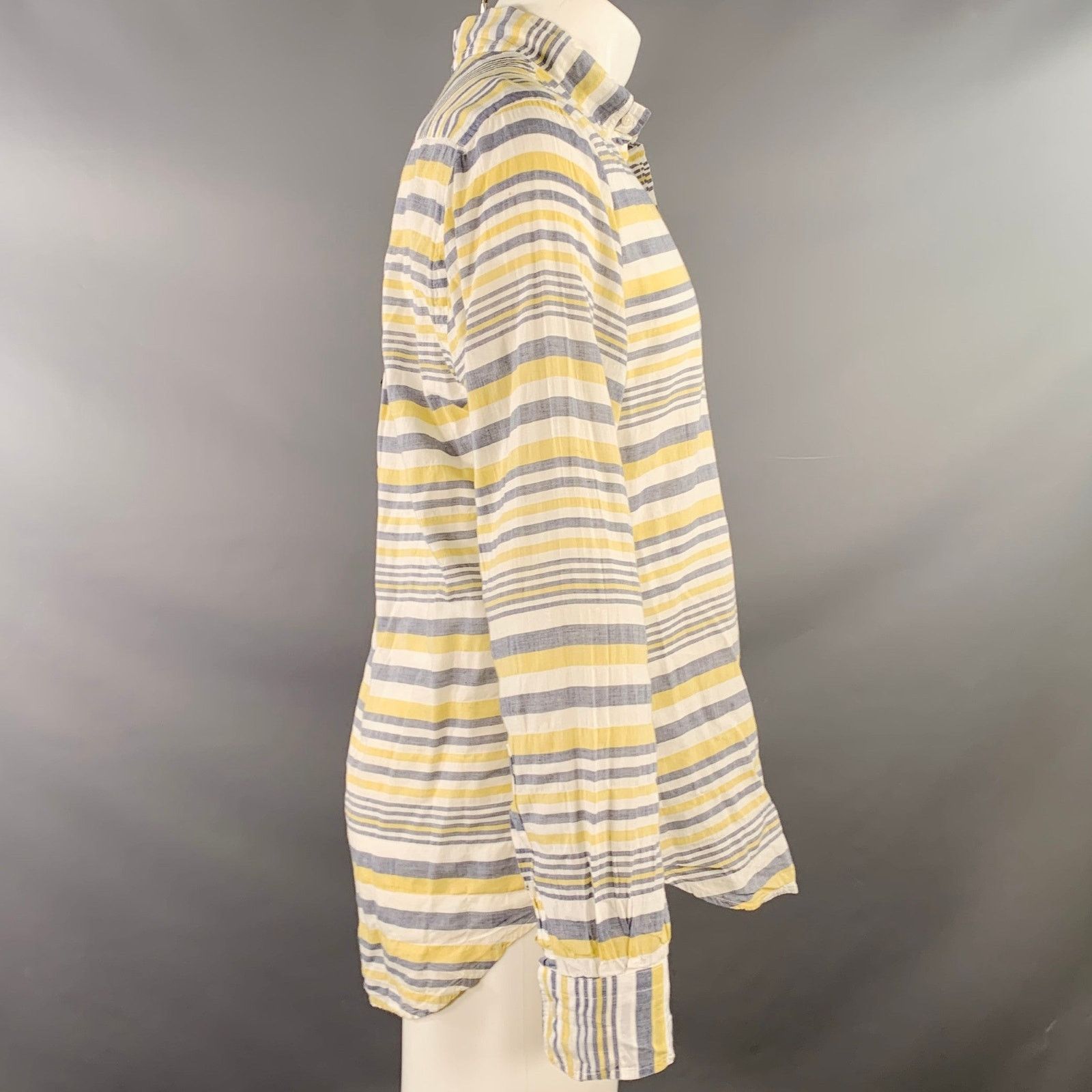 Gitman Bros. Size M White Grey Yellow Plaid One Pocket Long Sleeve Shirt Size US M / EU 48-50 / 2 - 2 Thumbnail