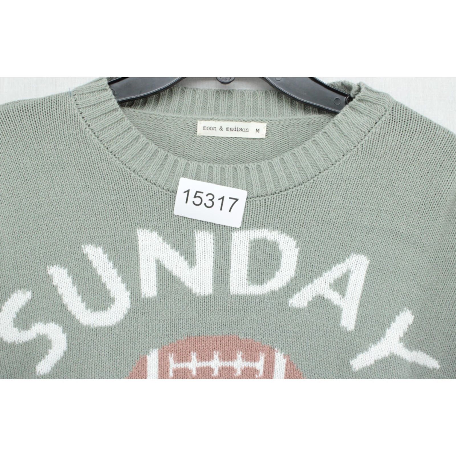 Madison Moon & Madison Sweater Women's Medium Green "Sunday Funday" Football Sweater Size M / US 6-8 / IT 42-44 - 8 Thumbnail