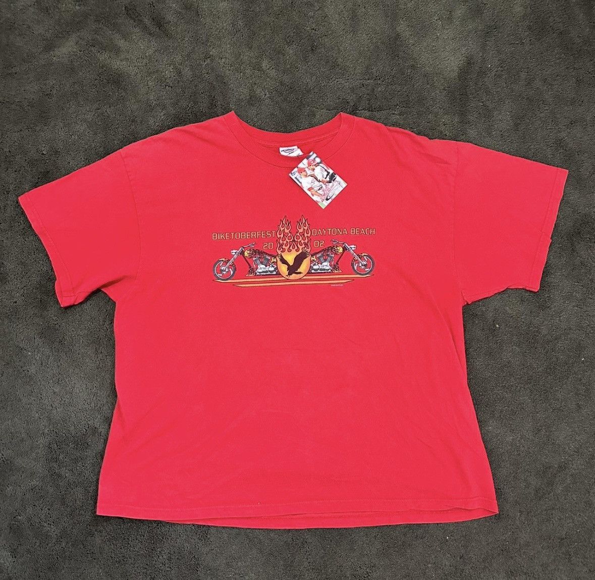 Delta Vintage 2002 Daytona Bikefest red cotton t-shirt Size US XXL / EU 58 / 5 - 1 Thumbnail