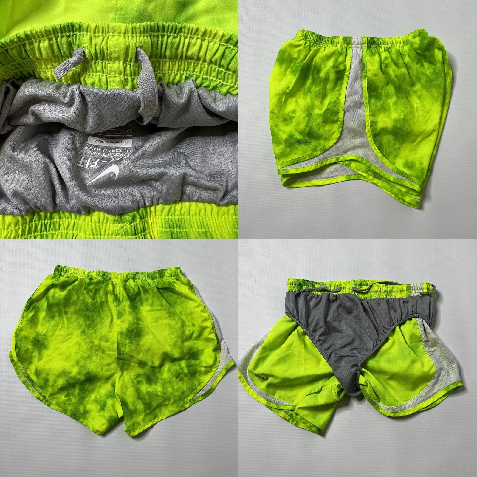 Nike Nike Dri Fit Tempo Running Shorts Womens XS Lined Green Yellow Nike Tempo Athletic Shirt? Size 26" / US 2 / IT 38 - 8 Thumbnail