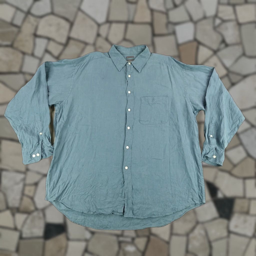 Banana Republic VINTAGE Banana Republic Shirt Mens XL Blue Irish Linen Button-Up Long Sleeve Casual Mens Size US XL / EU 56 / 4 - 1 Thumbnail