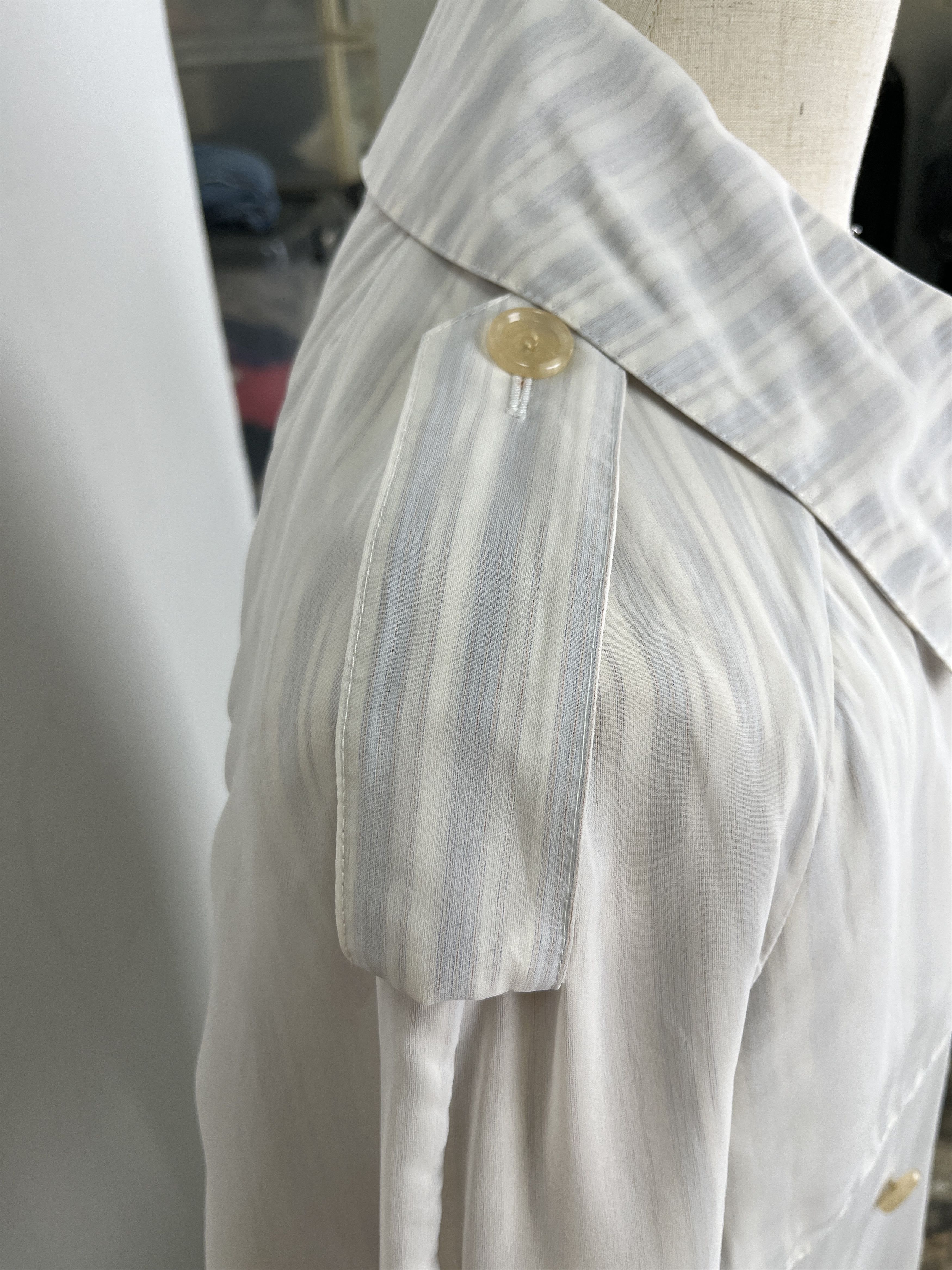 Dior Dior Homme White And Light Blue Striped Light Trench Coat Size US S / EU 44-46 / 1 - 6 Thumbnail