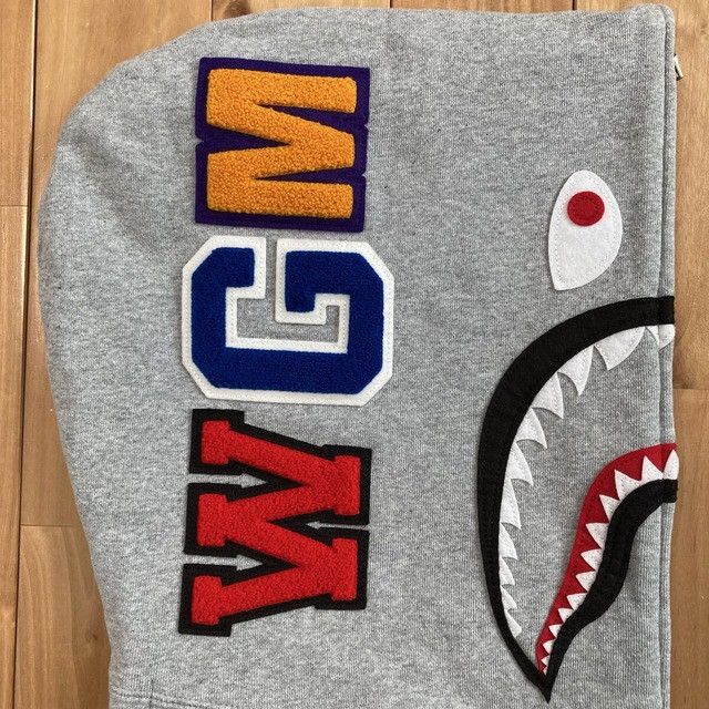 Bape BAPE Shark Full Zip Hoodie Gray x White a bathing ape NIGO Size US L / EU 52-54 / 3 - 4 Thumbnail