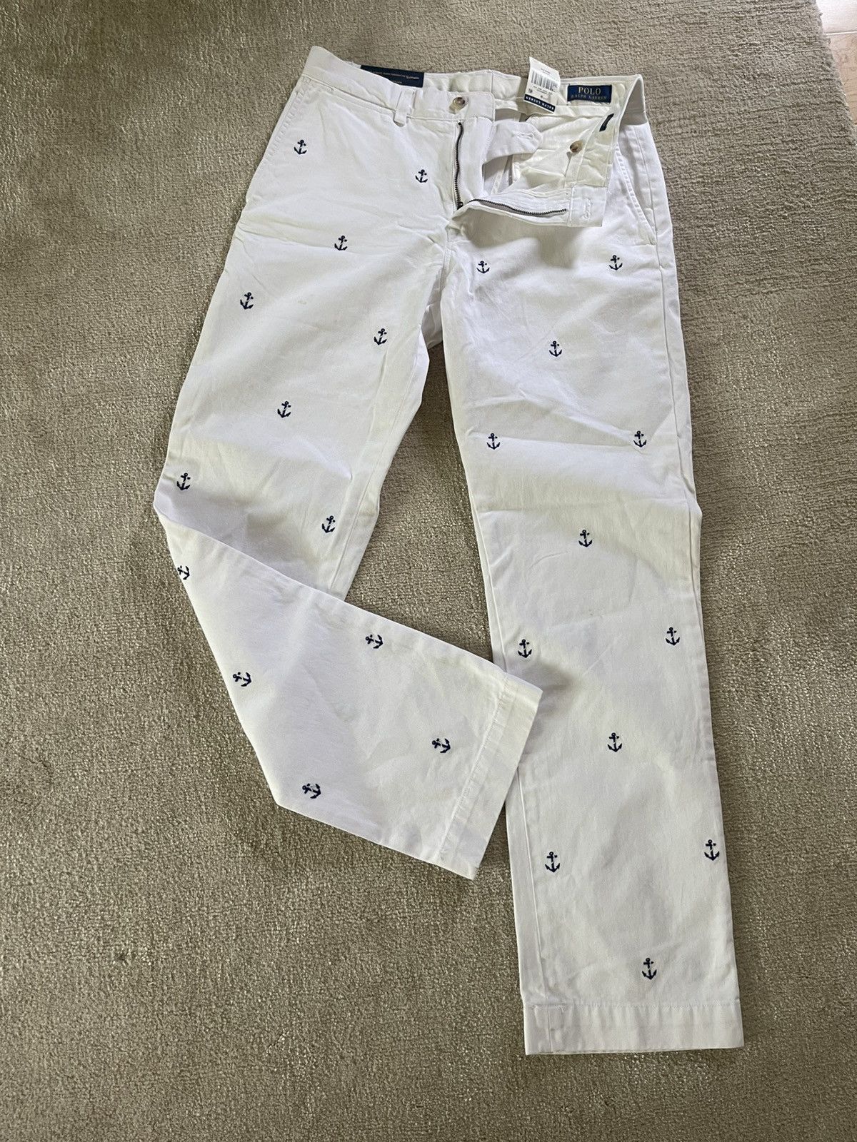 Polo Ralph Lauren Polo Ralph Lauren mens white pants 30x32 anchor NWT Size US 30 / EU 46 - 1 Thumbnail