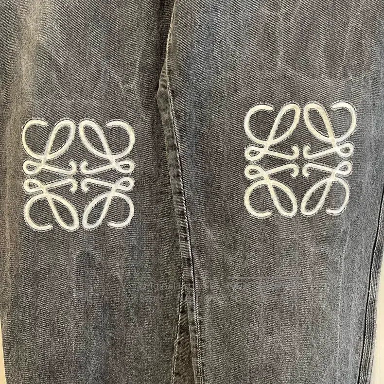Loewe Loewe Blue distressed logo printed denim pants Size US 36 / EU 52 - 4 Thumbnail