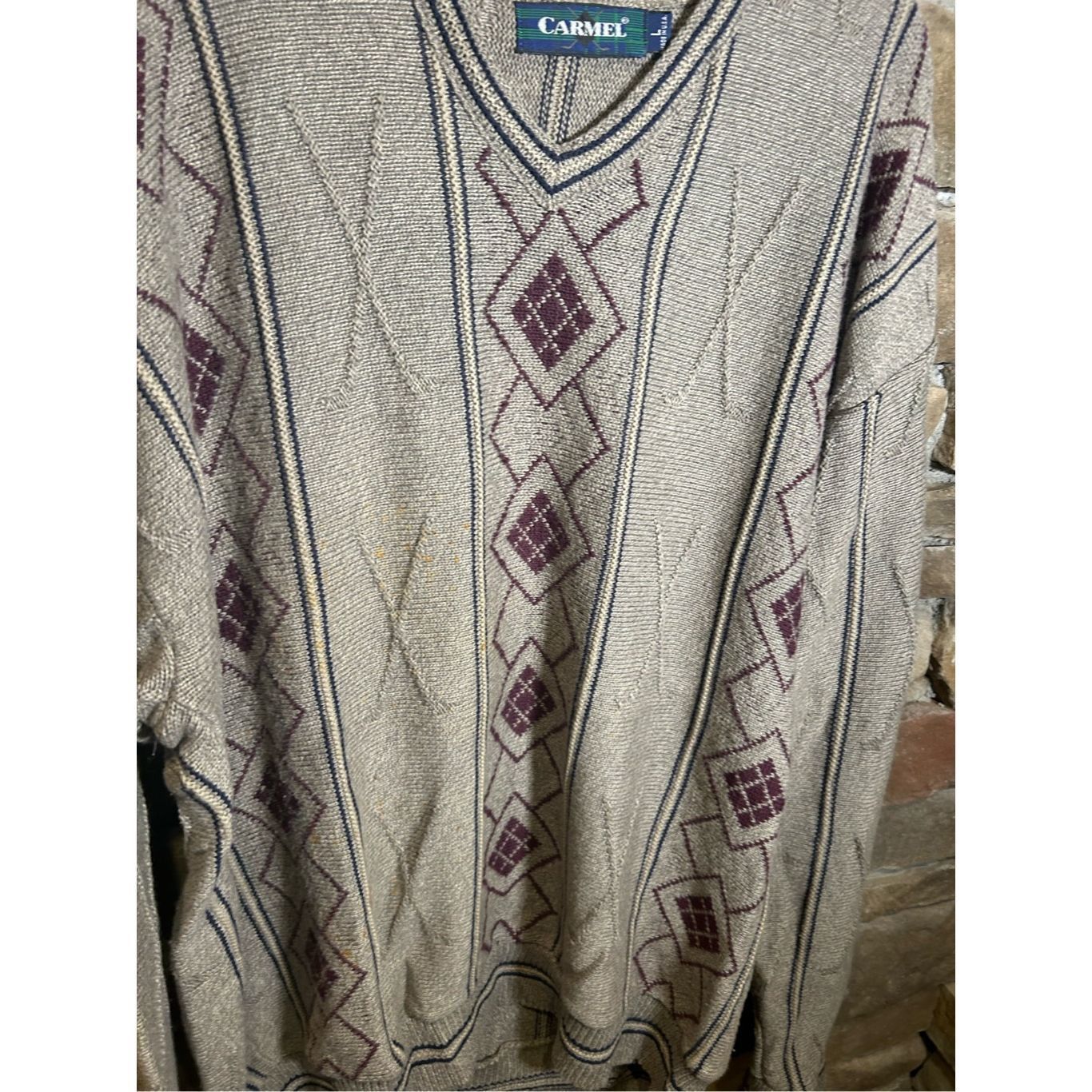 Camel Vintage Y2K camel golf sport Sweater V-Neck awesome brown ￼ Size US L / EU 52-54 / 3 - 2 Thumbnail