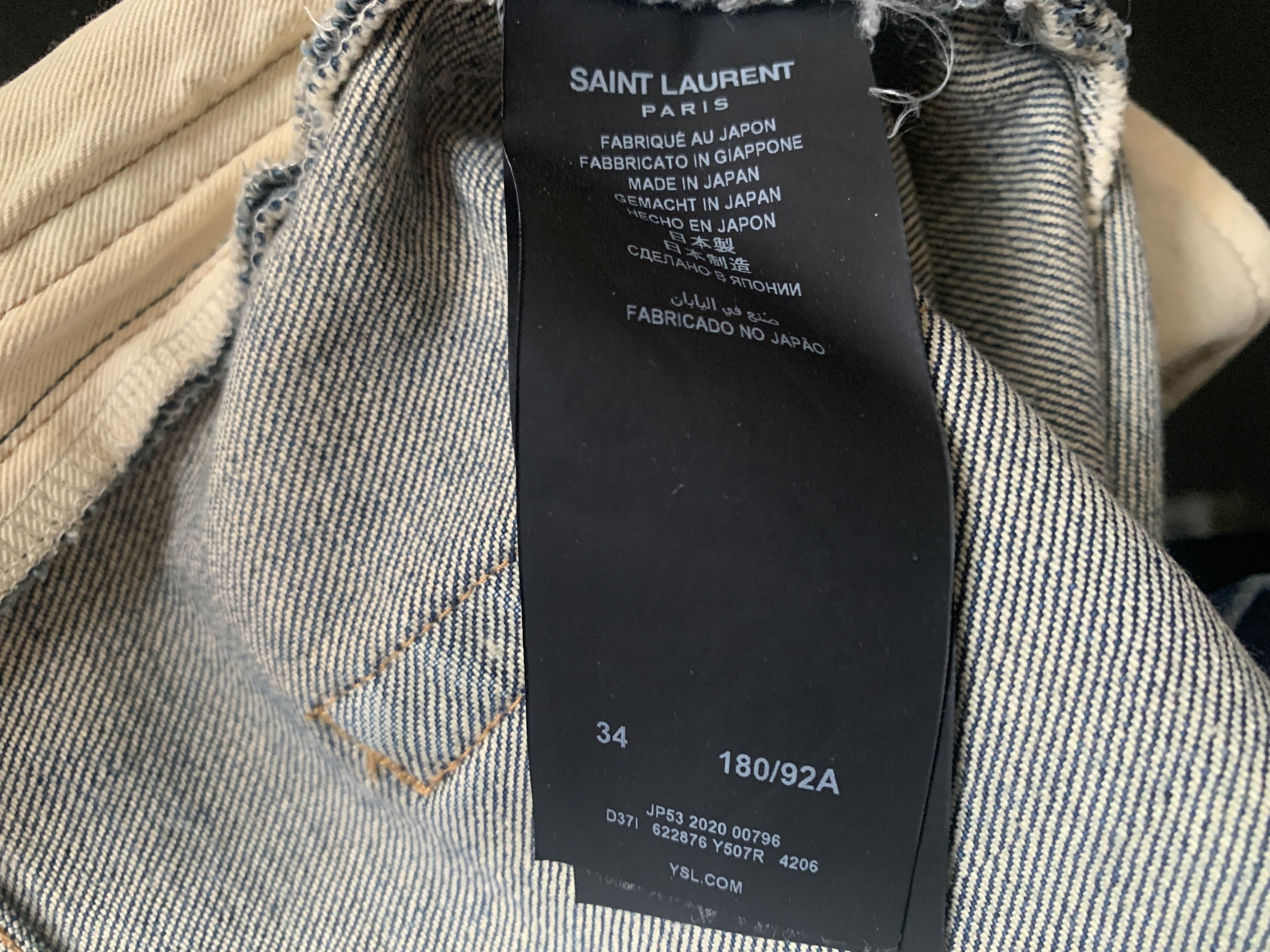 Saint Laurent Paris SAINT LAURENT PARIS D24 SKINNY JEANS IN WASHED BLUE DENIM Size US 34 / EU 50 - 11 Thumbnail