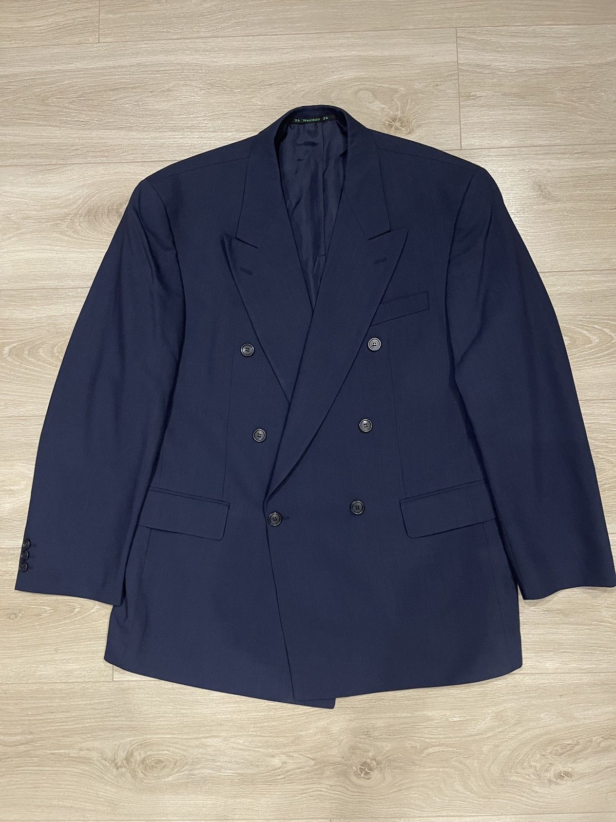 C&A Vintage double-breasted blazer classic jacket dark blue c&a Size 44R - 9 Thumbnail