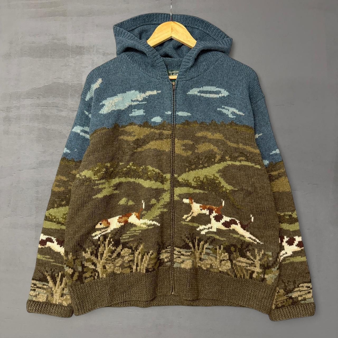 Ralph Lauren Lauren Ralph Lauren Hand Knit Chunky Hooded Wool Sweater XL Size XL / US 12-14 / IT 48-50 - 1 Thumbnail