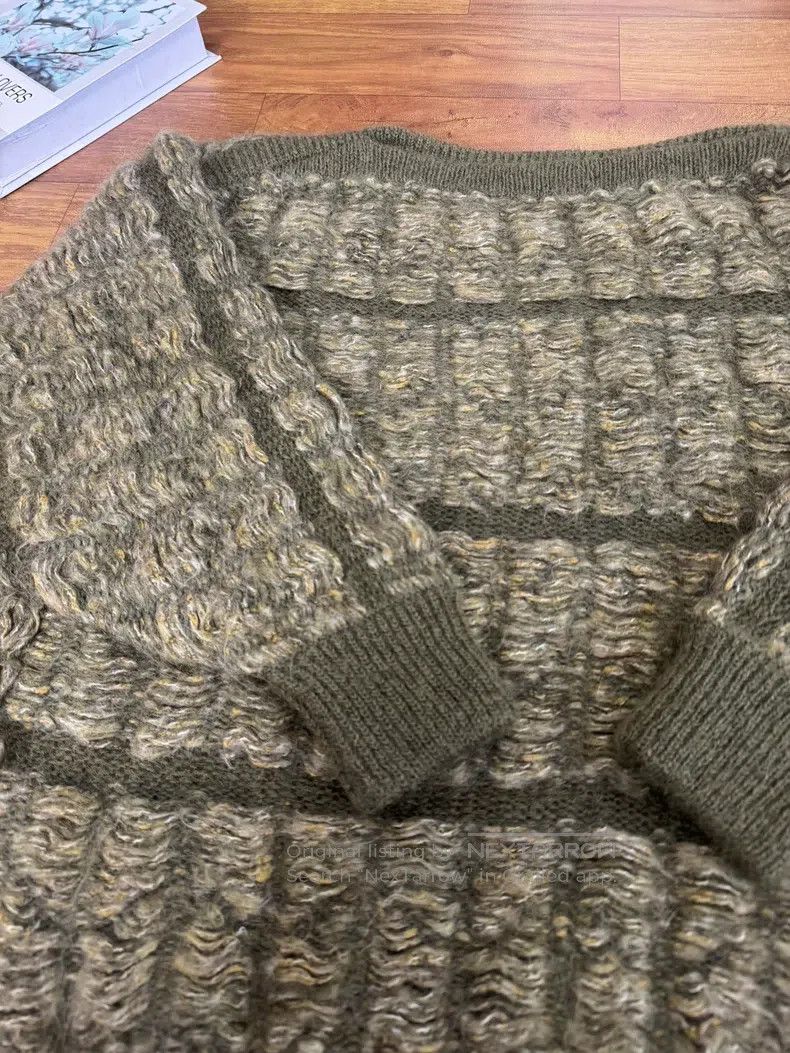 Issey Miyake Issey Miyake Army Green Knit Sweater Size M / US 6-8 / IT 42-44 - 5 Thumbnail