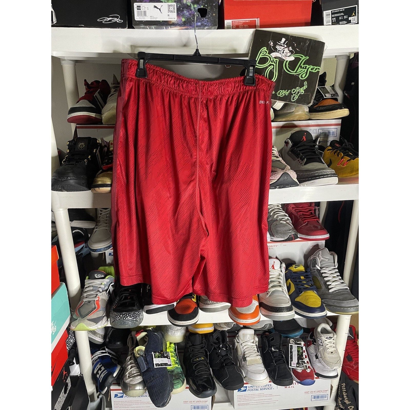 Nike Size 2XL- Nike Dri-fit Basketball Shorts Red Dark Red Size US 41 - 2 Thumbnail