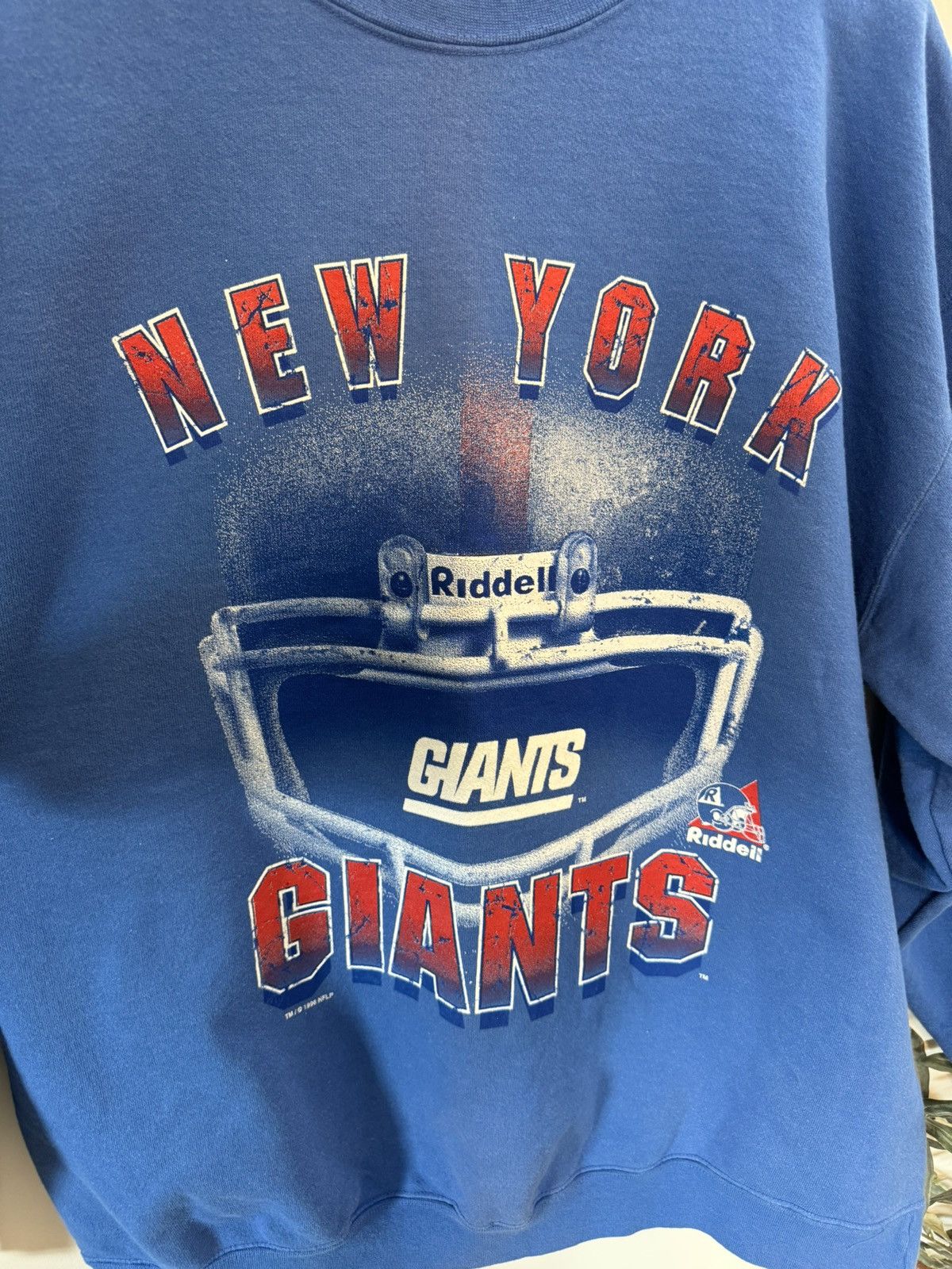 Riddell × Vintage VTG Riddell New York Giants NFL Crewneck Sweatshirt Size US XL / EU 56 / 4 - 2 Thumbnail