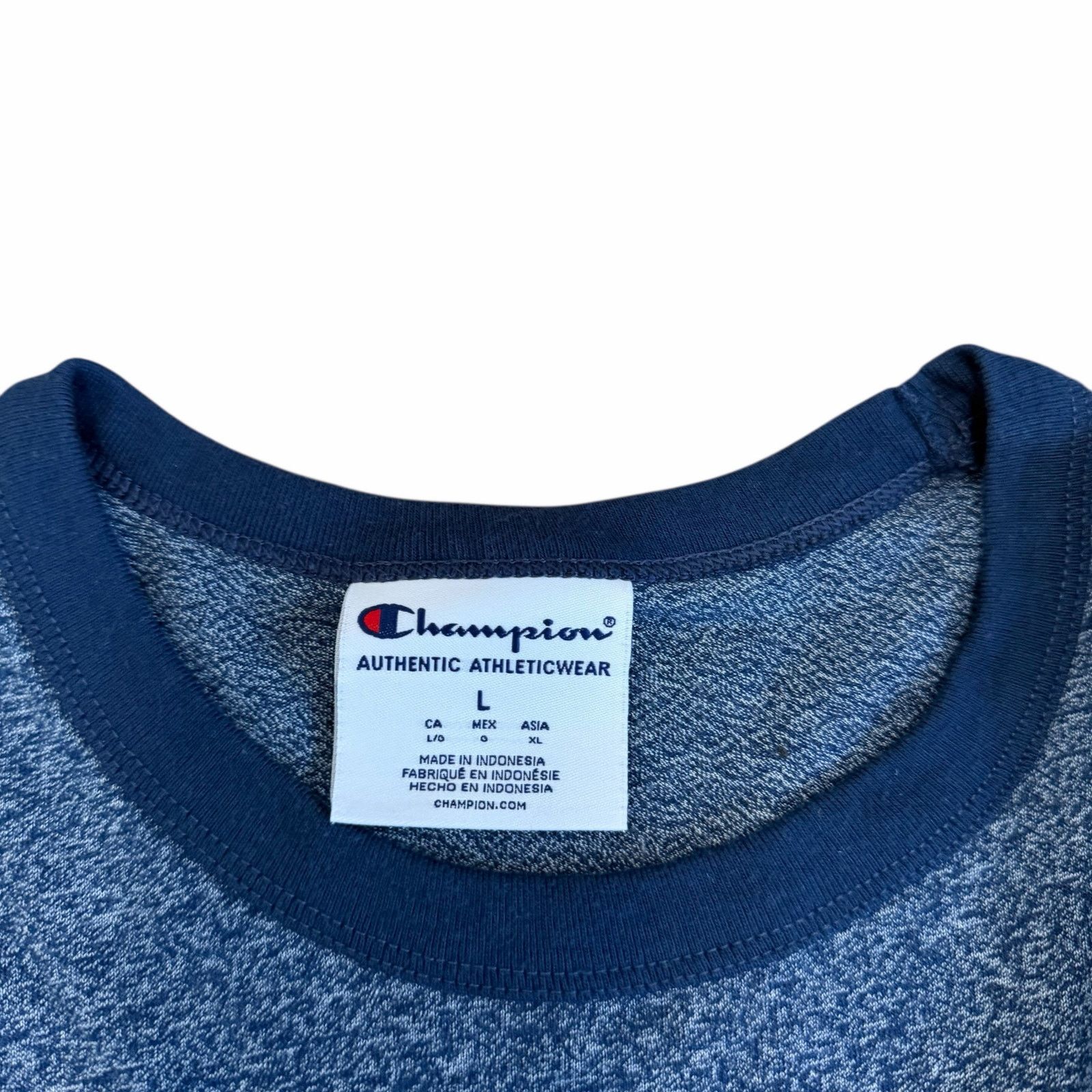 Champion Champion Navy Blue Long Sleeve Shirt Sz L Size US L / EU 52-54 / 3 - 3 Thumbnail