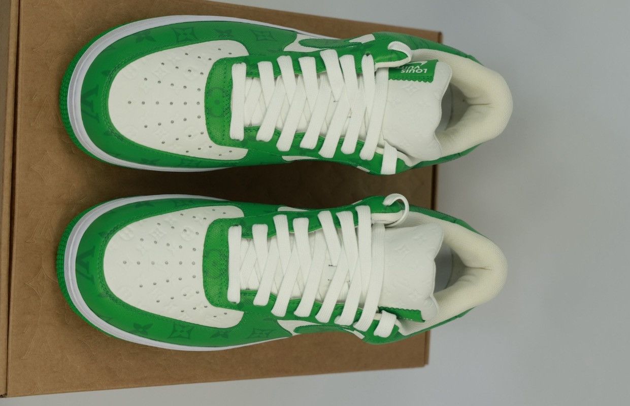 Louis Vuitton AIR FORCE 1 GREEN MONOGRAM SNEAKERS (VERY RARE SIZE) Size US 12 / EU 45 - 8 Thumbnail