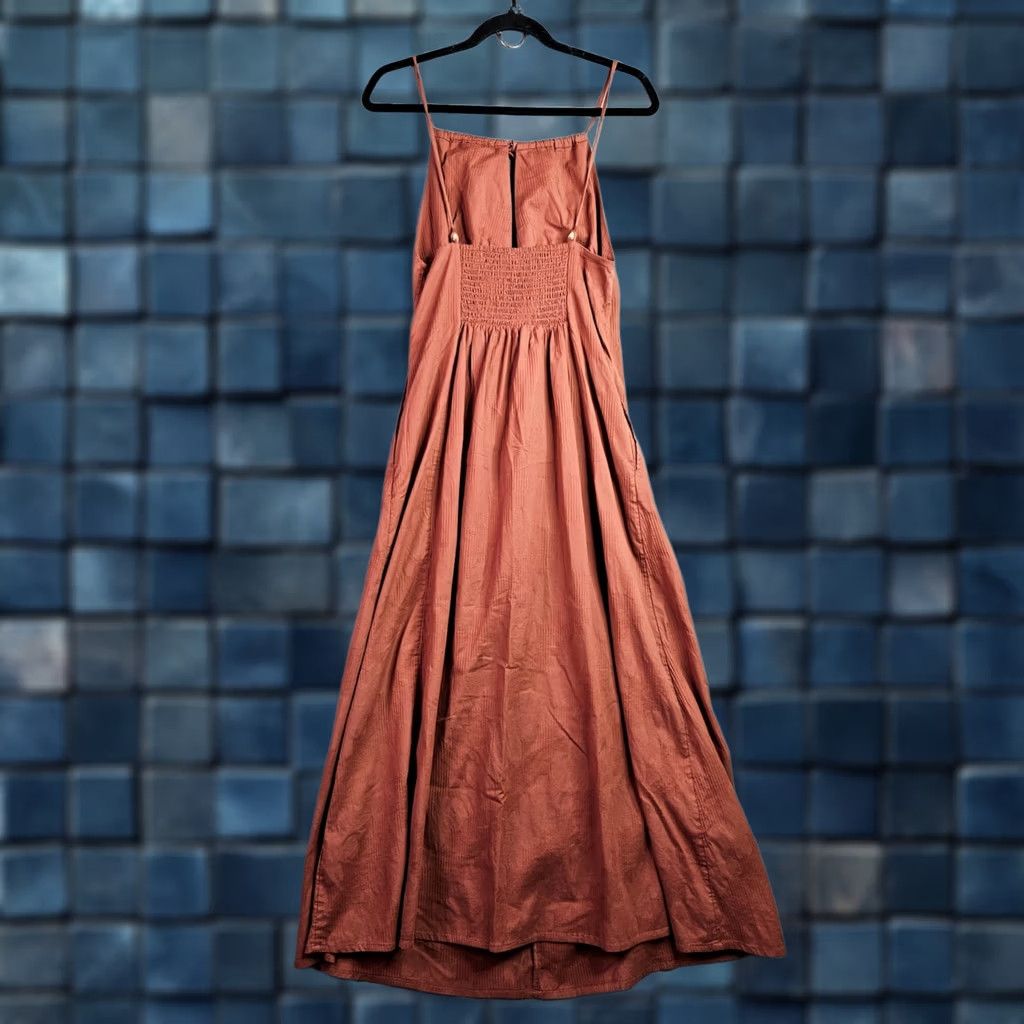 Free People Free People G.N.O. Maxi Dress Women’s Small Rust Boho Open Back Smocked Dress Sleeveless Halter A-Line Maxi Size S / US 4 / IT 40 - 1 Thumbnail