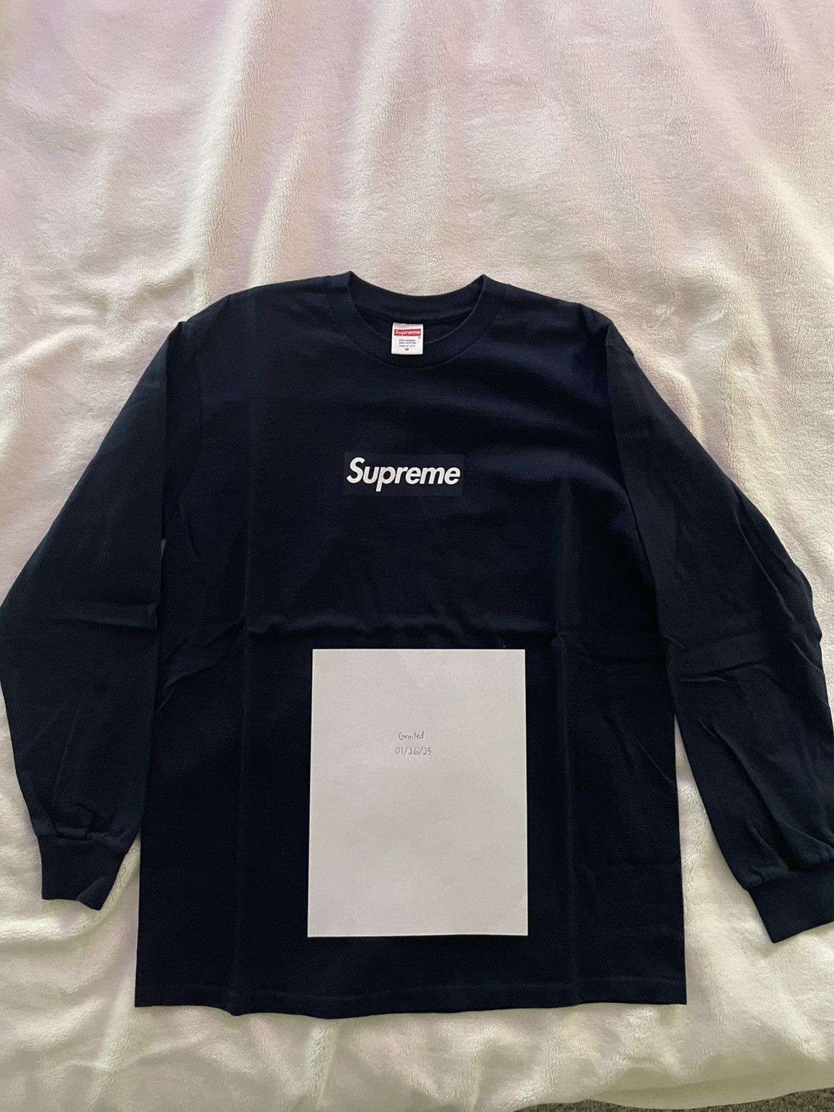 Supreme Supreme Navy Box Logo L/S Longsleeve Tee Size US M / EU 48-50 / 2 - 2 Thumbnail