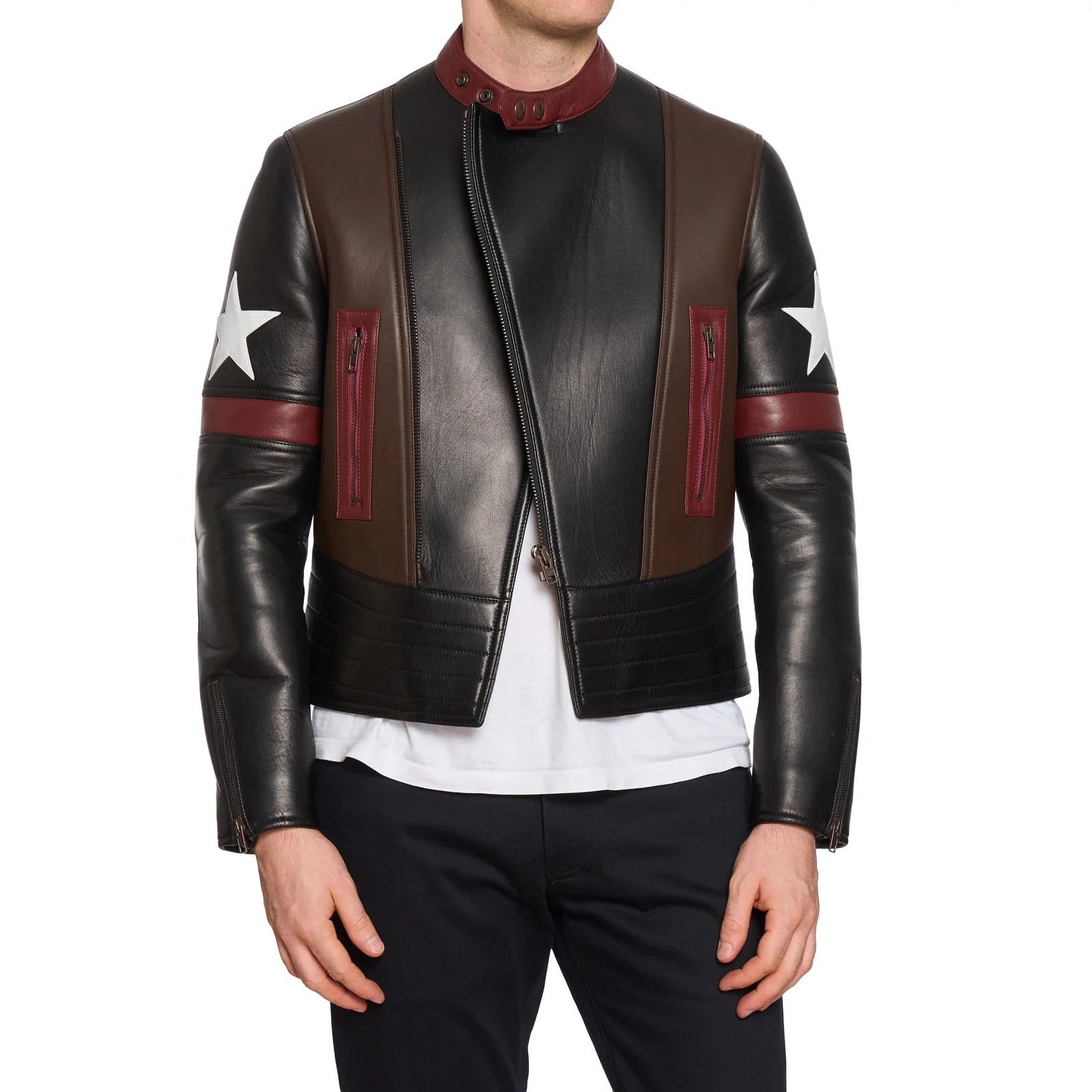 Givenchy GIVENCHY Star Patch Leather Biker Captain America Jacket Size US M / EU 48-50 / 2 - 3 Thumbnail
