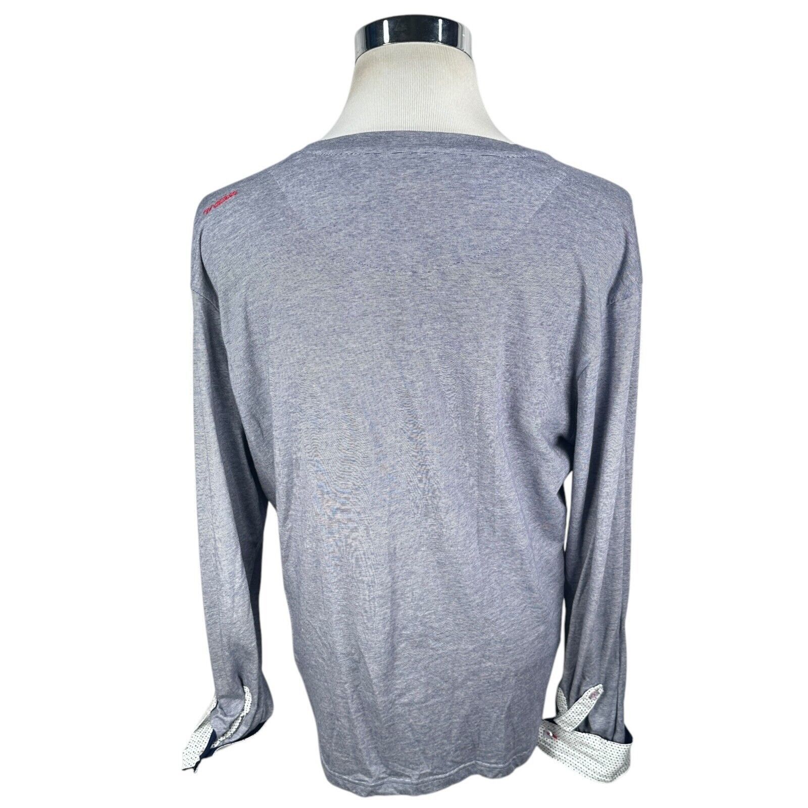 Maceoo Maceoo T-Shirt Mens 2XL XXL 6 Wavy Blue Long Sleeve V-Neck Size US XXL / EU 58 / 5 - 5 Thumbnail