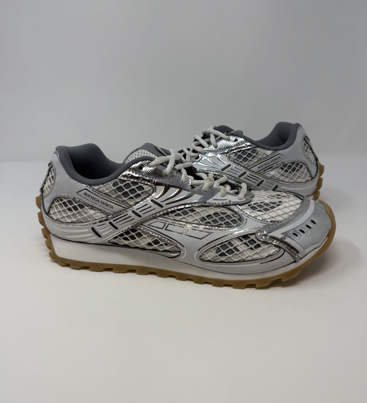 Bottega Veneta Bottega Veneta Orbit Sneaker White/Silver Size US 9 / EU 42 - 1 Thumbnail