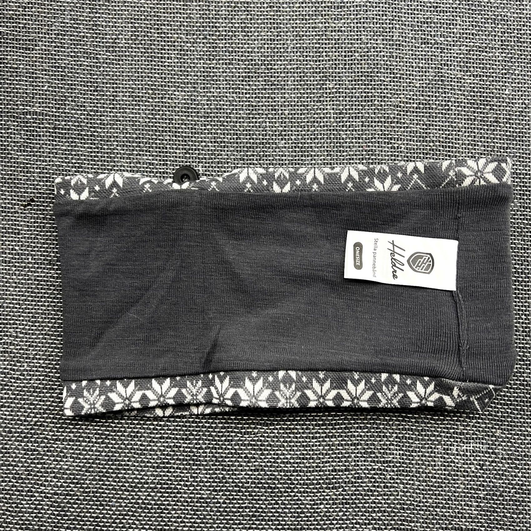 Vintage Heldre Headband One Size Merino Wool Blend Fair Isle Lined Norway Unisex Adults Gray White Textile Knit Winter Mens Womens Size ONE SIZE - 3 Thumbnail