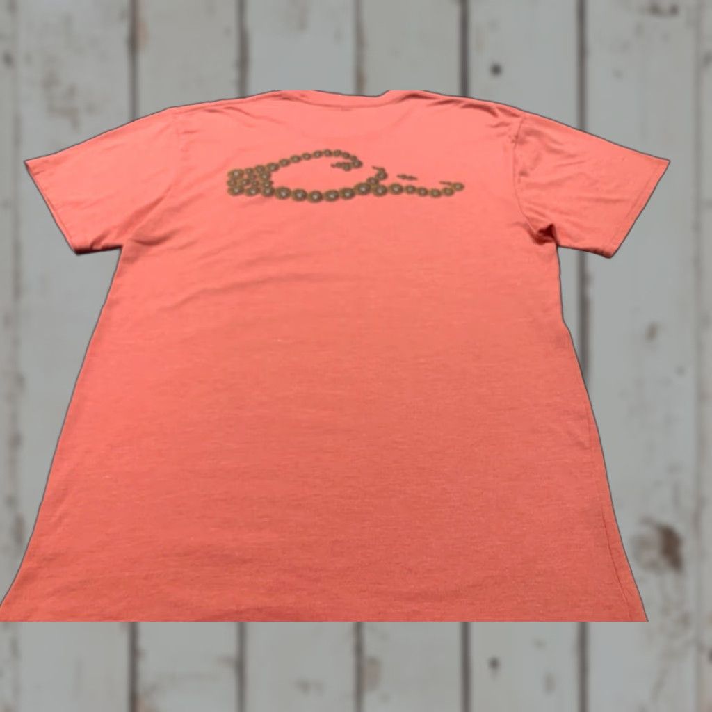 Vintage Drake Men T-Shirt Peach Large Short Sleeve Logo Crew Neck Cotton Regular Fit Size US L / EU 52-54 / 3 - 1 Thumbnail