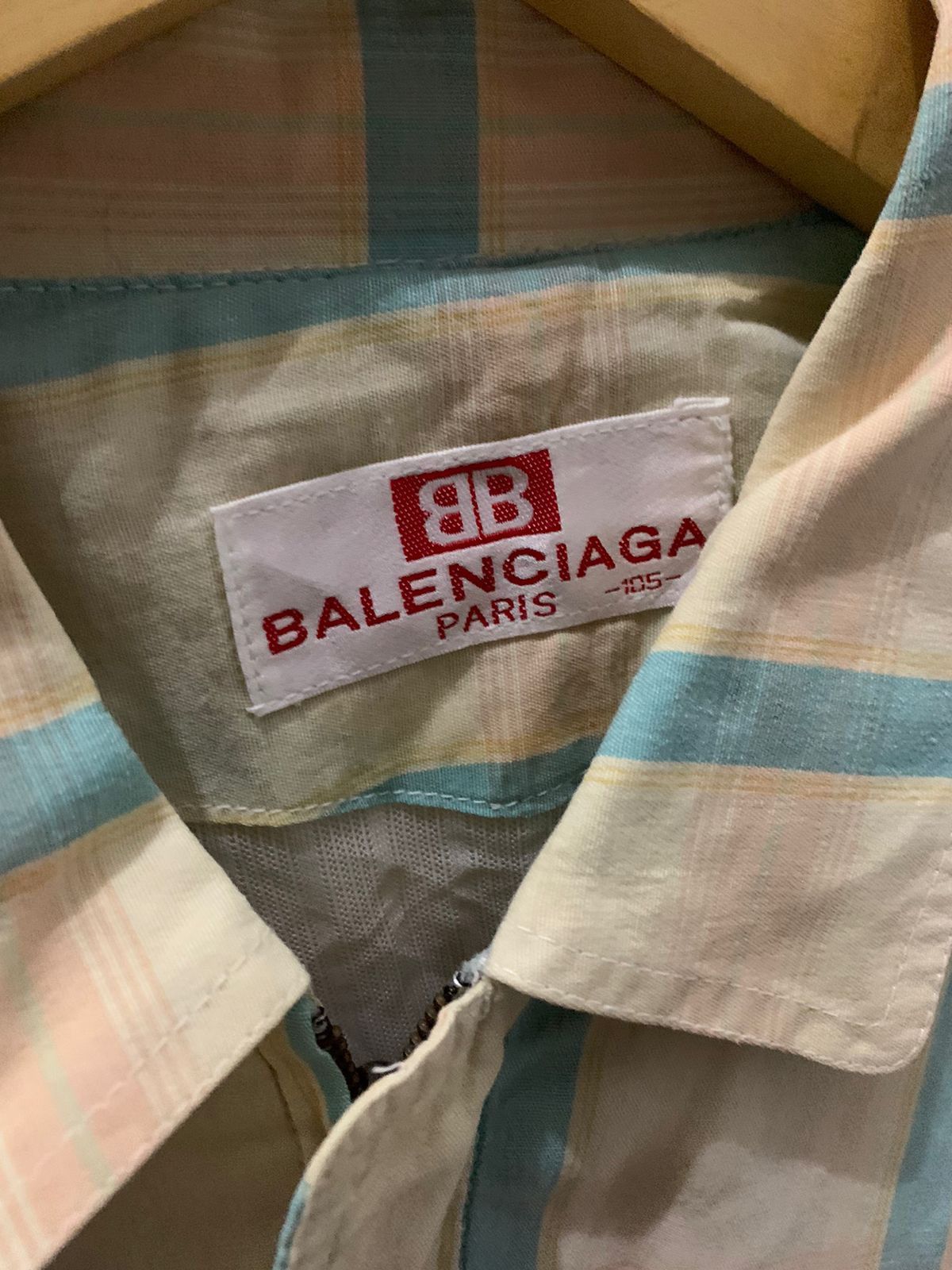 Balenciaga × Vintage 1990s Balenciaga Tartan Cream Jacket Size US L / EU 52-54 / 3 - 2 Thumbnail