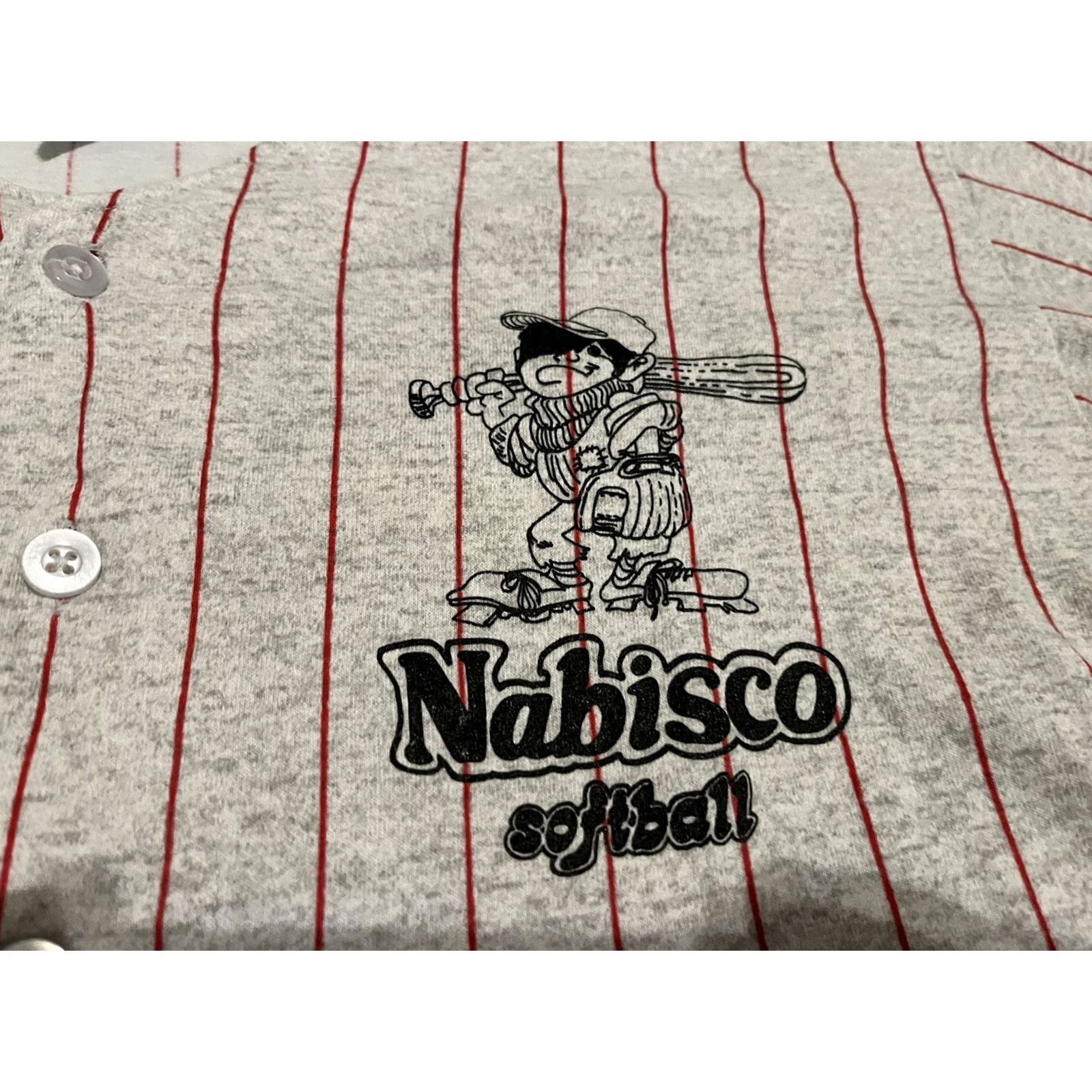 Vintage VINTAGE United Sports Apparel Shirt Men L Gray Cartoon Striped 29" 23" Short Sleeve Single Stitch Made in USA Size US L / EU 52-54 / 3 - 4 Thumbnail