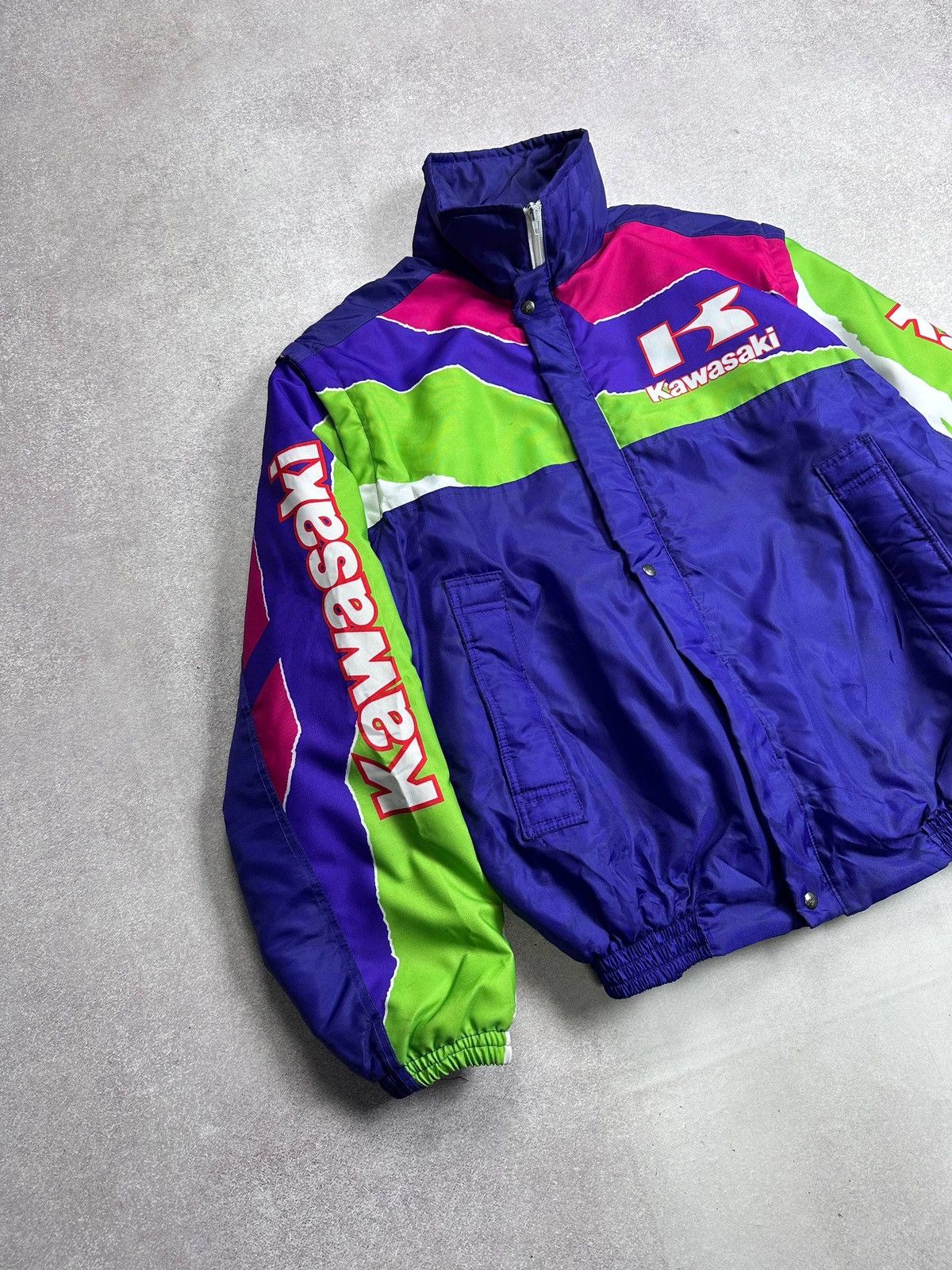 Japanese Brand Vintage 90s Kawasaki Modular Moto Big Logo Racing Jacket XL Size US XL / EU 56 / 4 - 2 Thumbnail