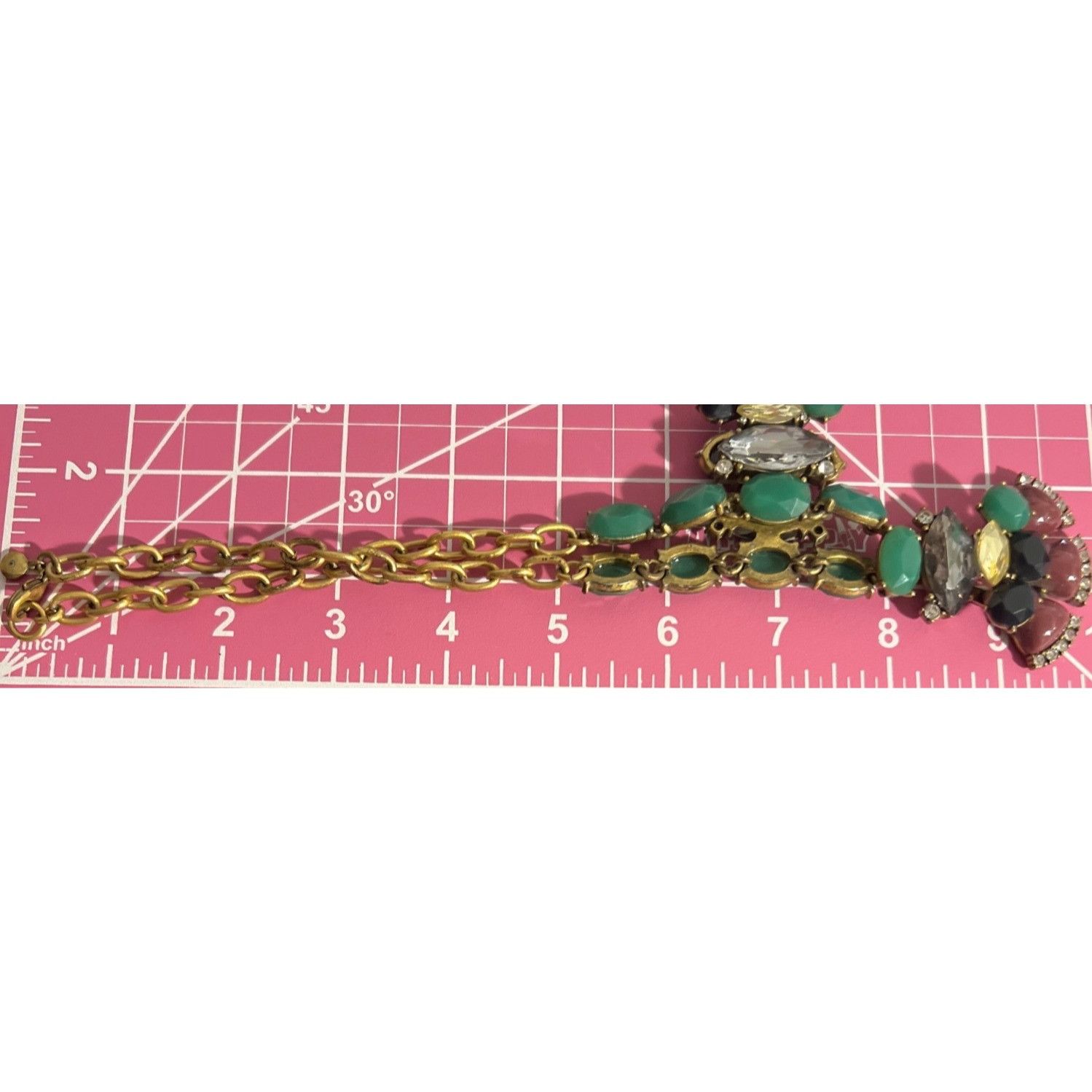 J.Crew J.Crew Bib Necklace Glows Under Black Light Green Mauve Clea Size ONE SIZE - 7 Thumbnail