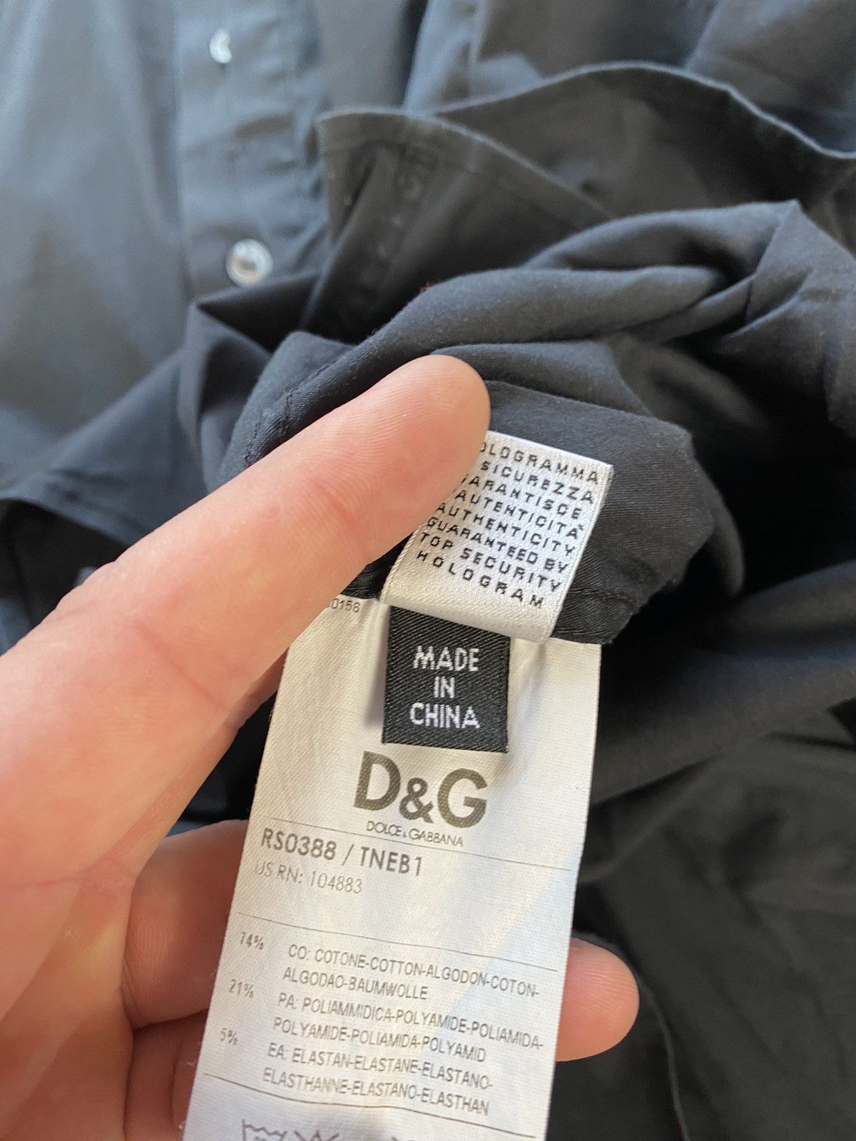 Dolce & Gabbana × Vintage Vintage Dolce & Gabbana D&G Slim Black Shirt Button Up Mini Size US L / EU 52-54 / 3 - 10 Thumbnail