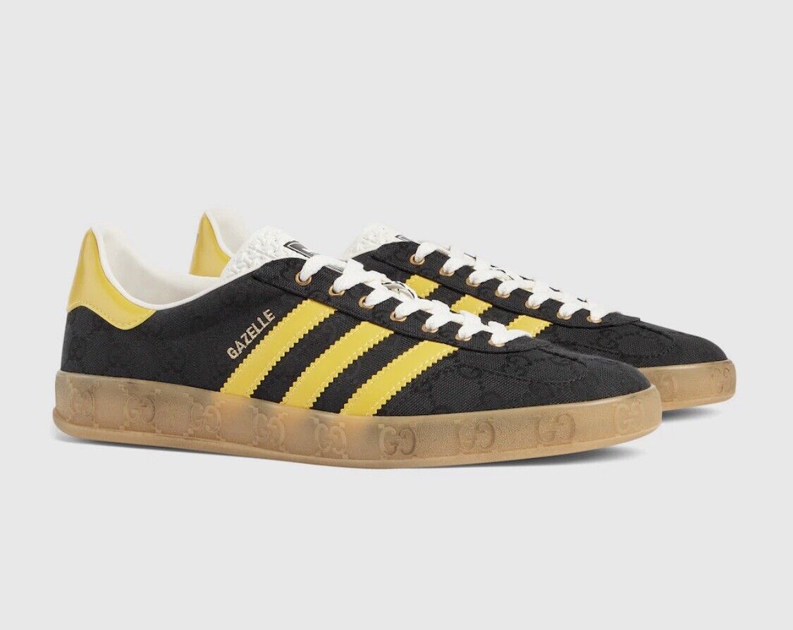 Adidas × Gucci x Adidas Gazelle Monogram Sneakers in Black Size US 13 / EU 46 - 1 Thumbnail