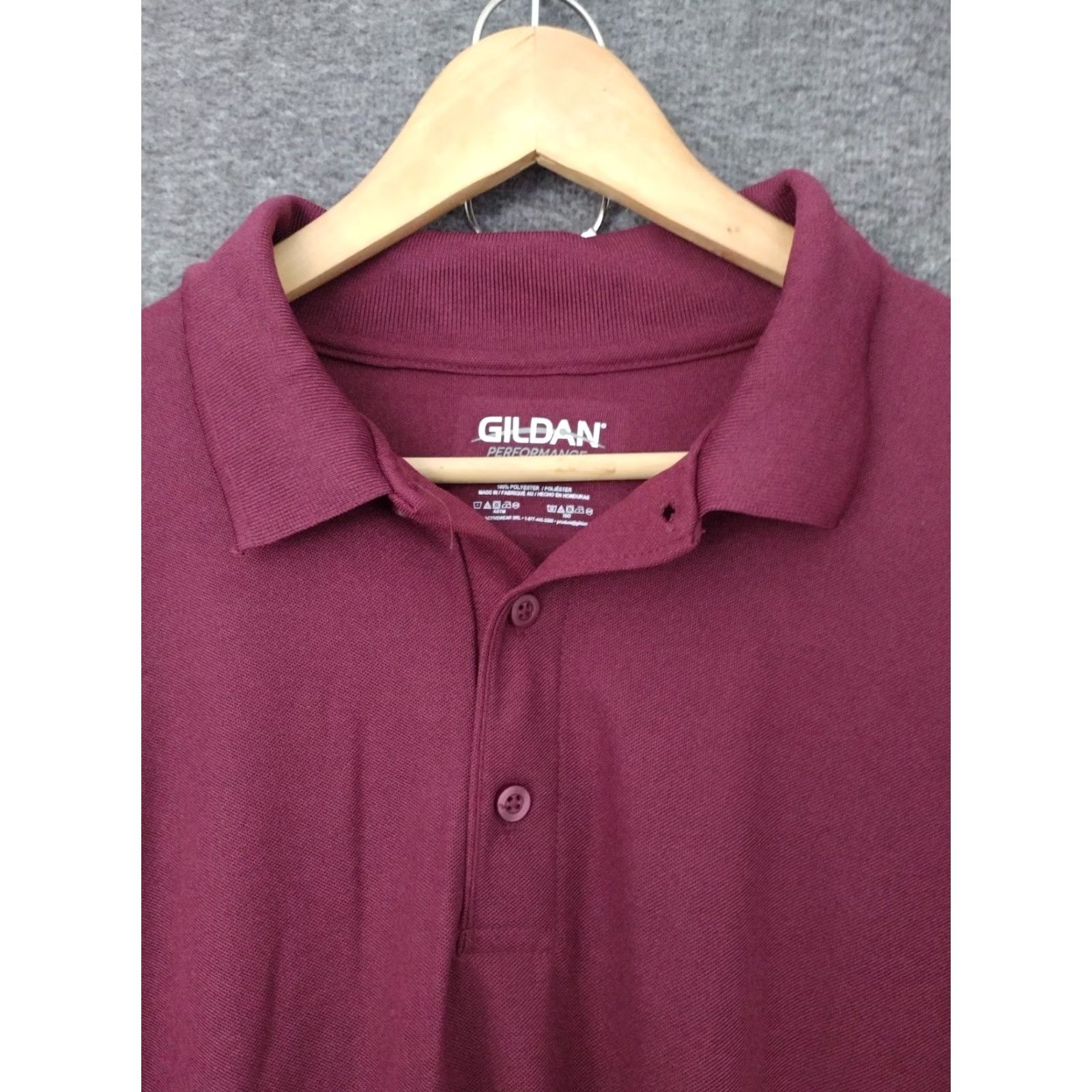 Gildan Gildan Performance Mens Polo Sport Shirt T-Shirt Red Wine 4XL Polo Shirt Mens Size US XXL / EU 58 / 5 - 3 Thumbnail