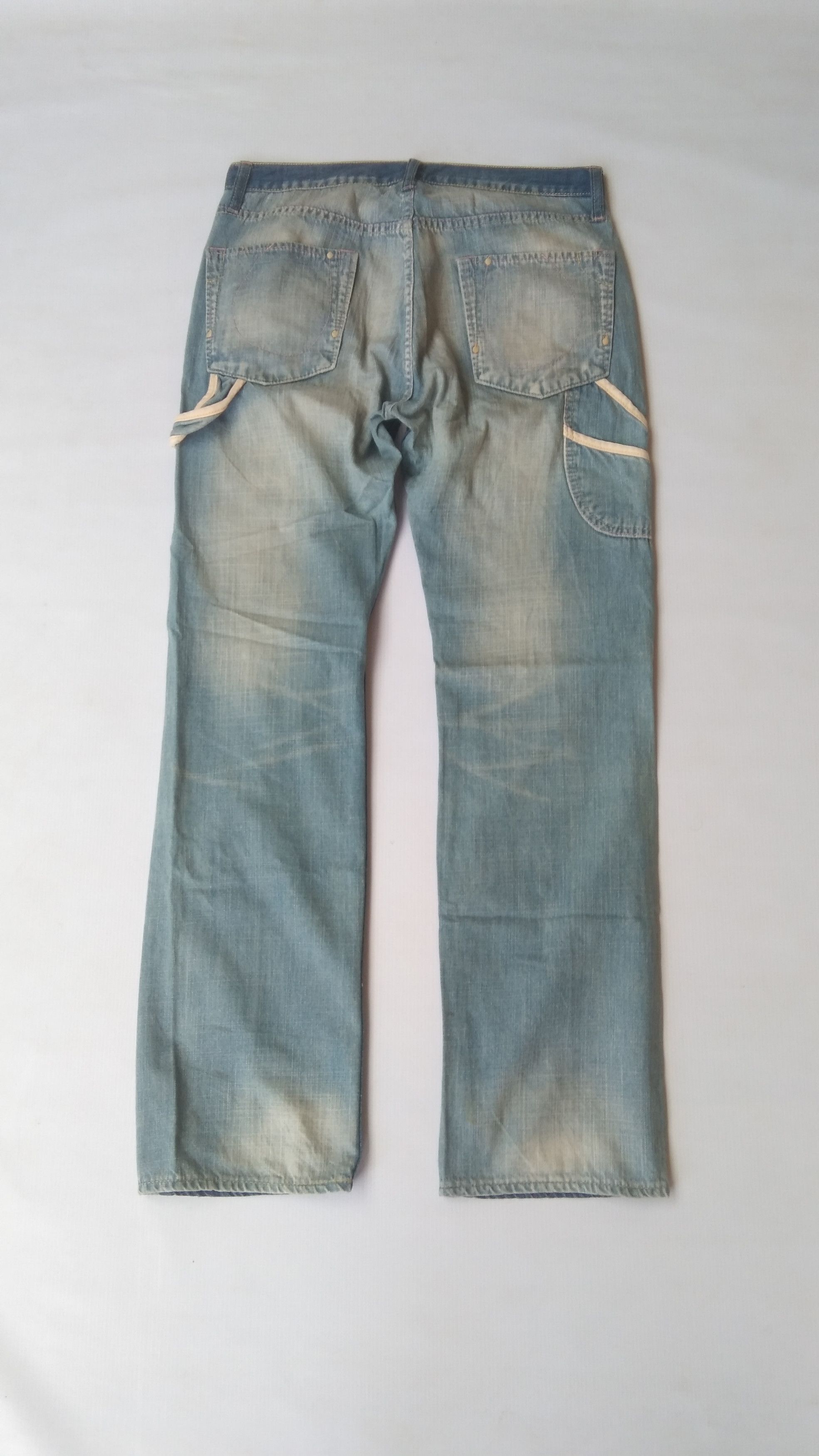 Alexander Lee Chang × Japanese Brand Alexander lee chang 2 tone blue denim jeans Size 29" - 9 Thumbnail