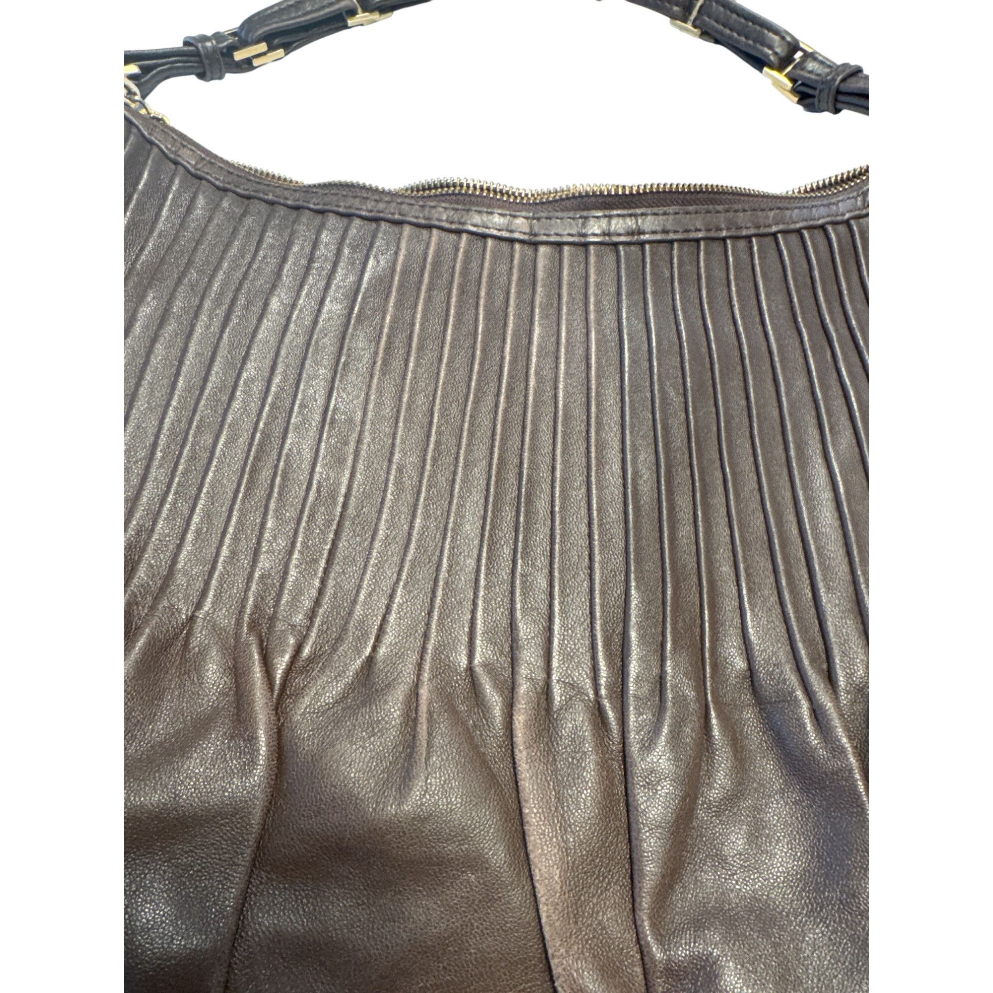 Cole Haan Cole Haan Womens Brown Leather Hobo tassel Shoulder Bag SKU Size ONE SIZE - 2 Thumbnail